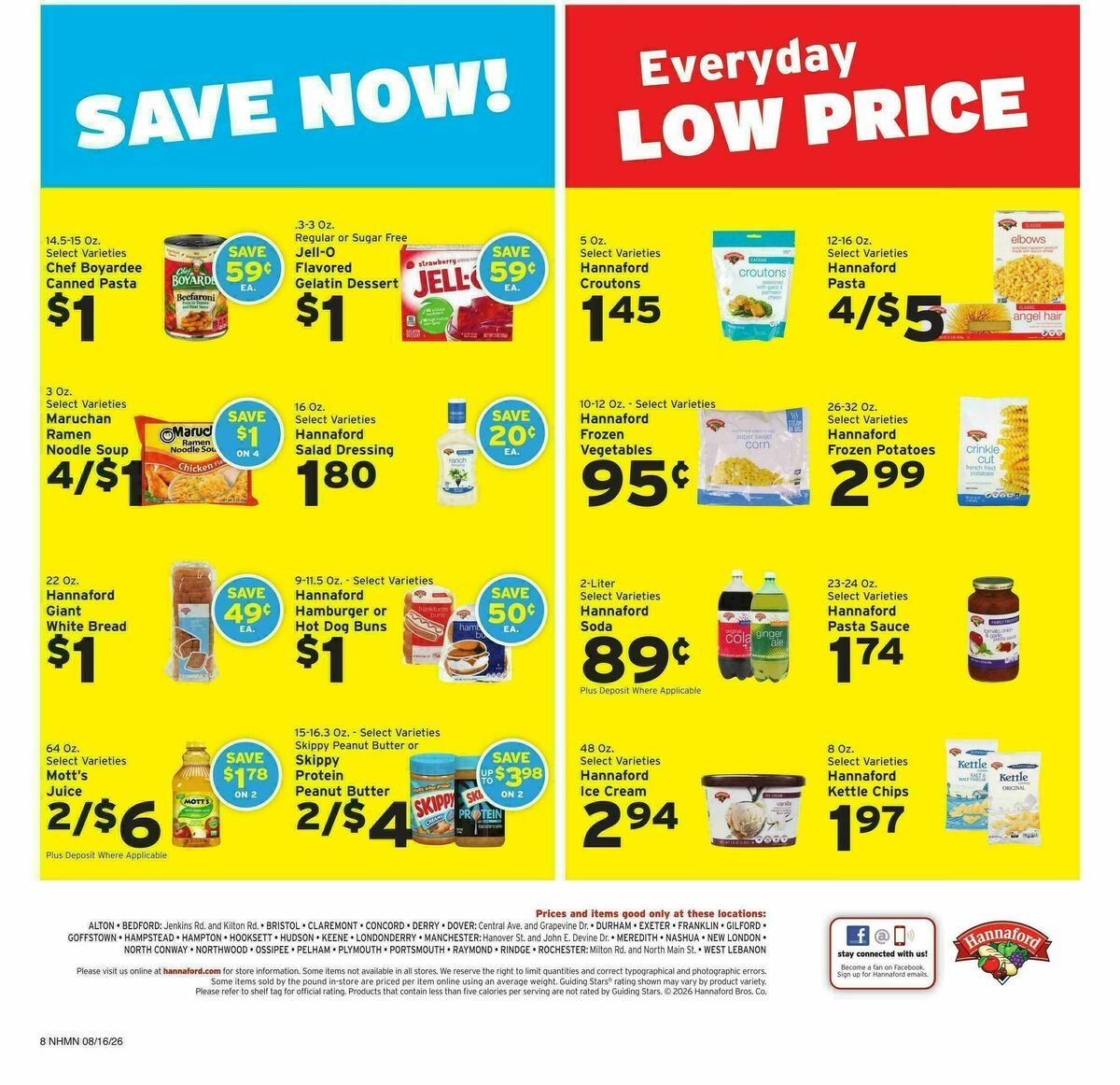 Hannaford Weekly Ad from August 16