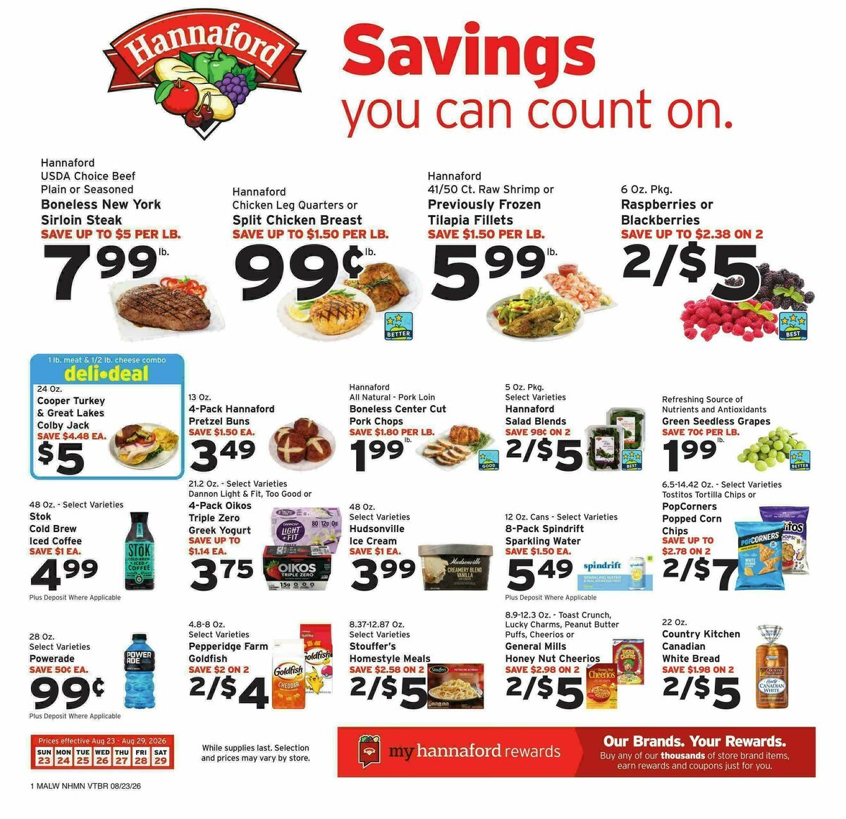 Hannaford Weekly Ad from August 23
