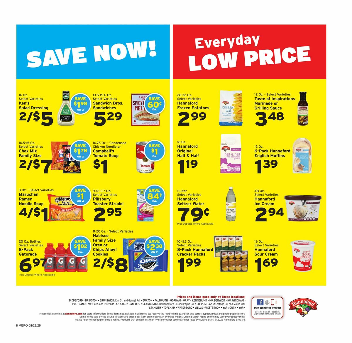 Hannaford Weekly Ad from August 30