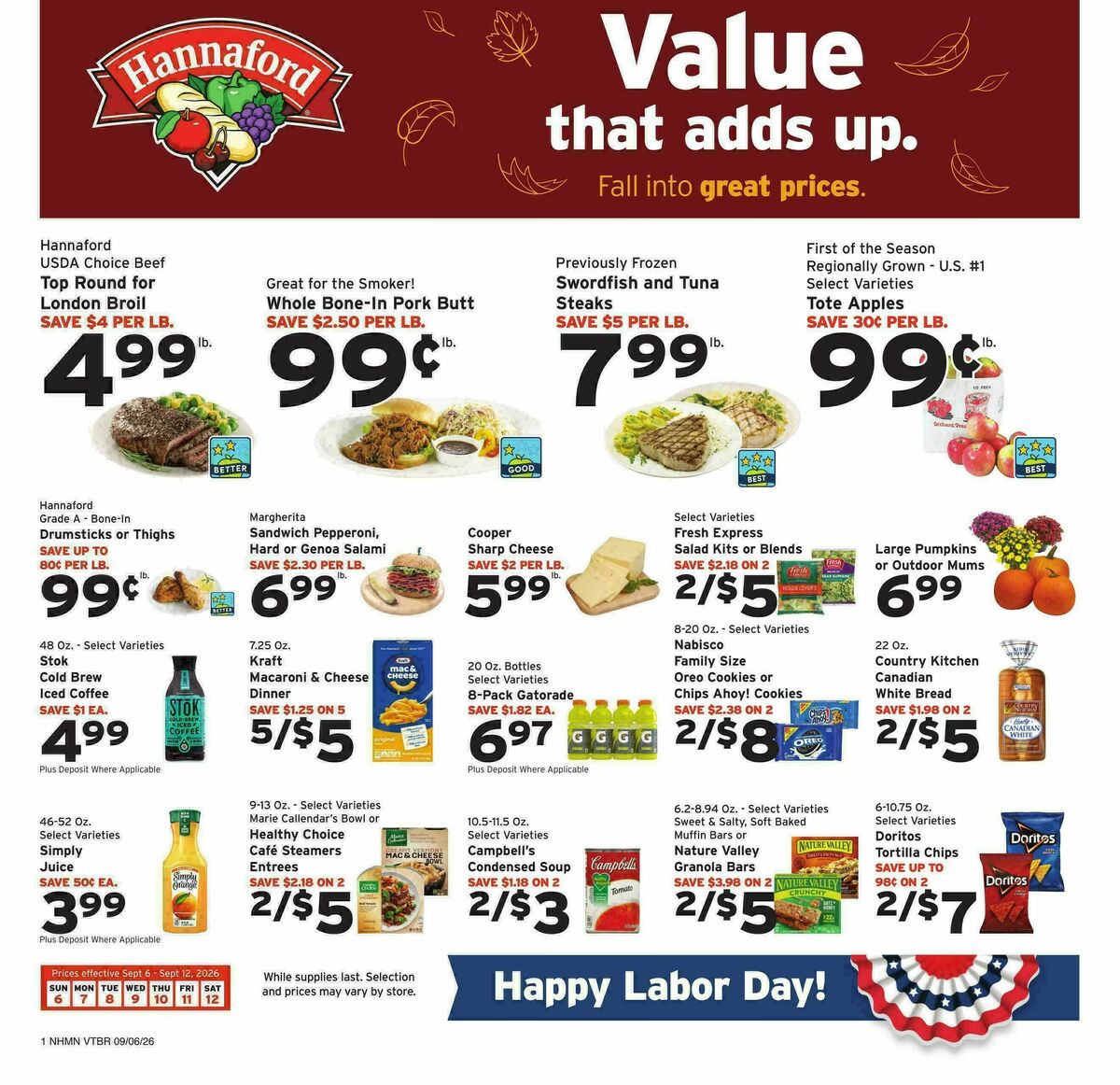 Hannaford Weekly Ad from September 6