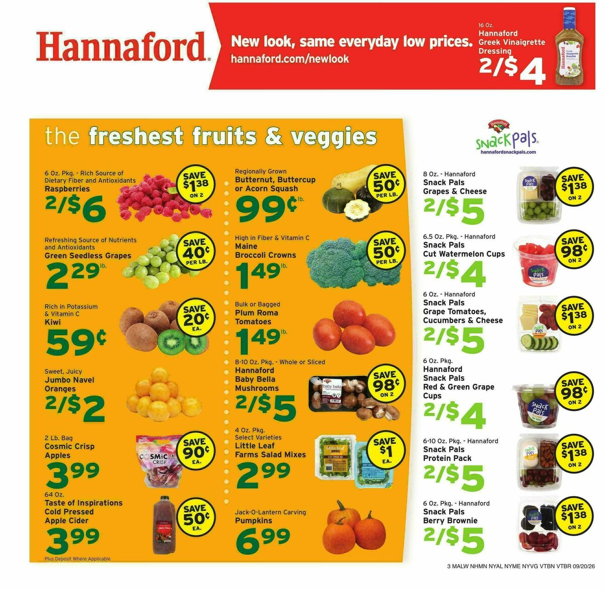 Hannaford Weekly Ad from September 20