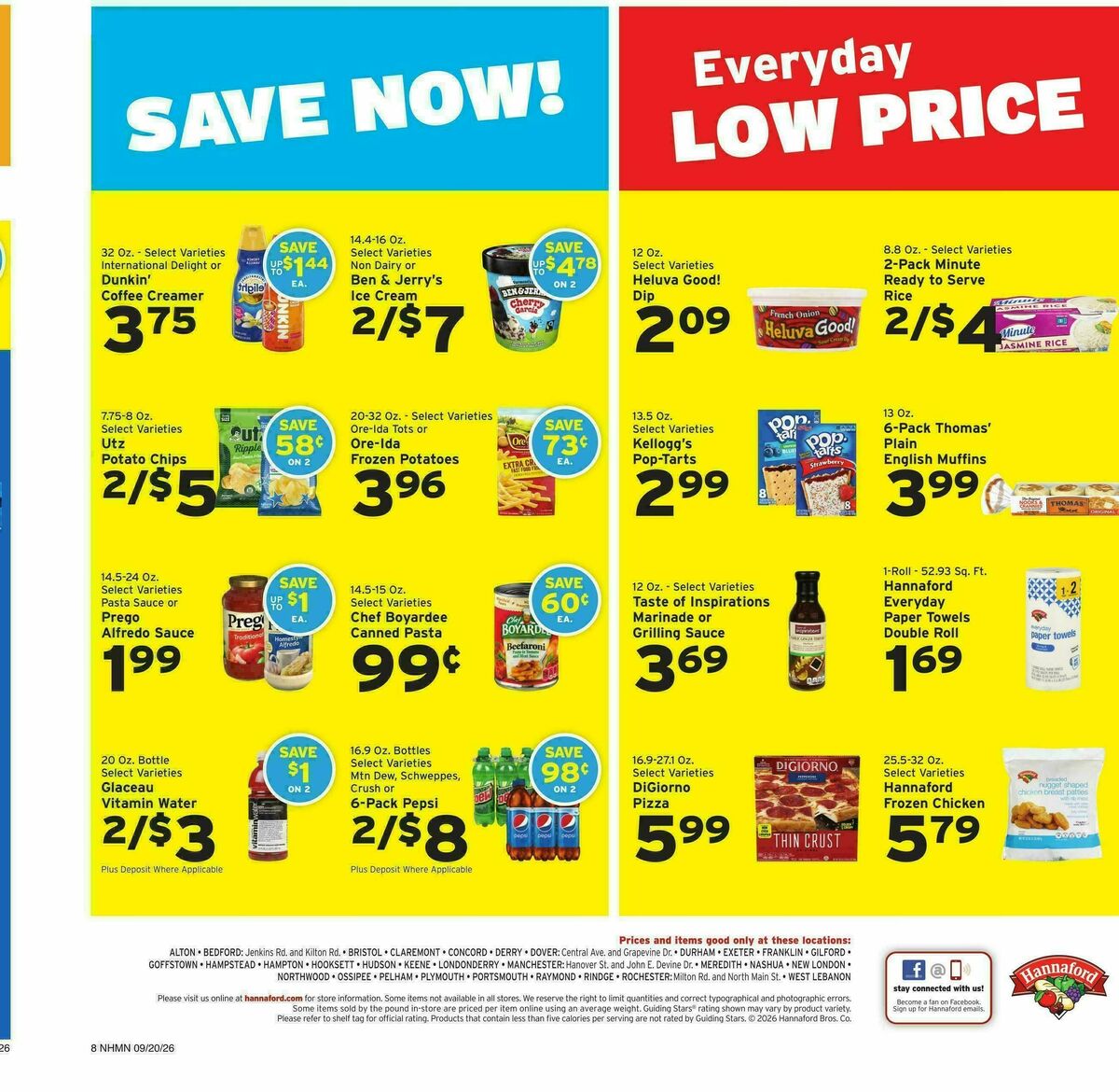 Hannaford Weekly Ad from September 20