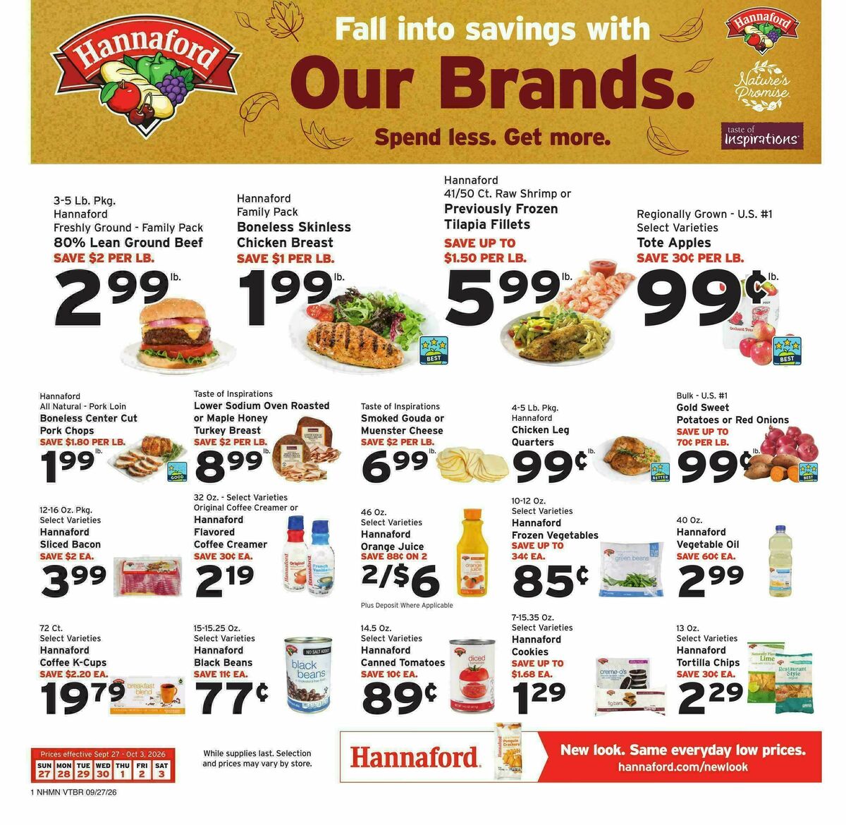 Hannaford Weekly Ad from September 27