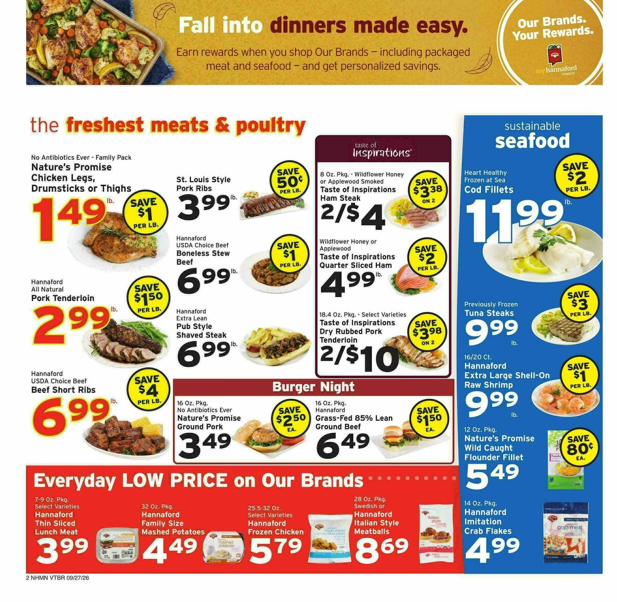 Hannaford Weekly Ad from September 27