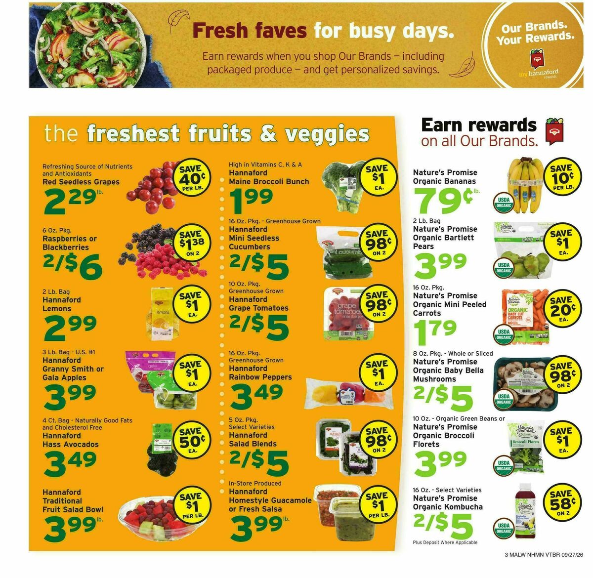 Hannaford Weekly Ad from September 27