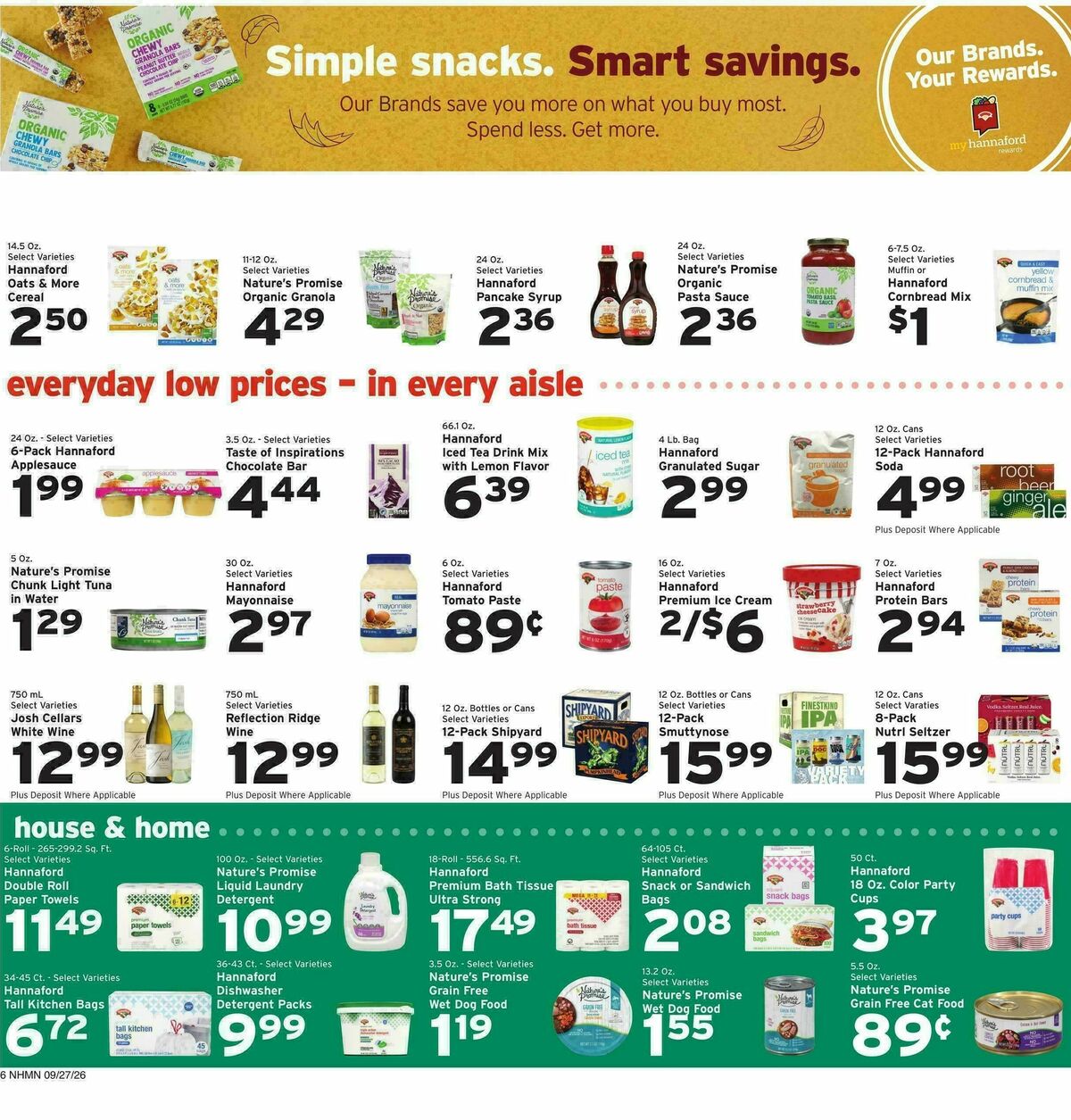 Hannaford Weekly Ad from September 27