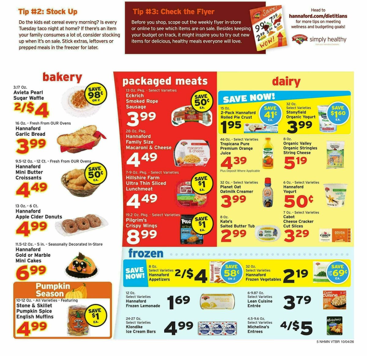 Hannaford Weekly Ad from October 4