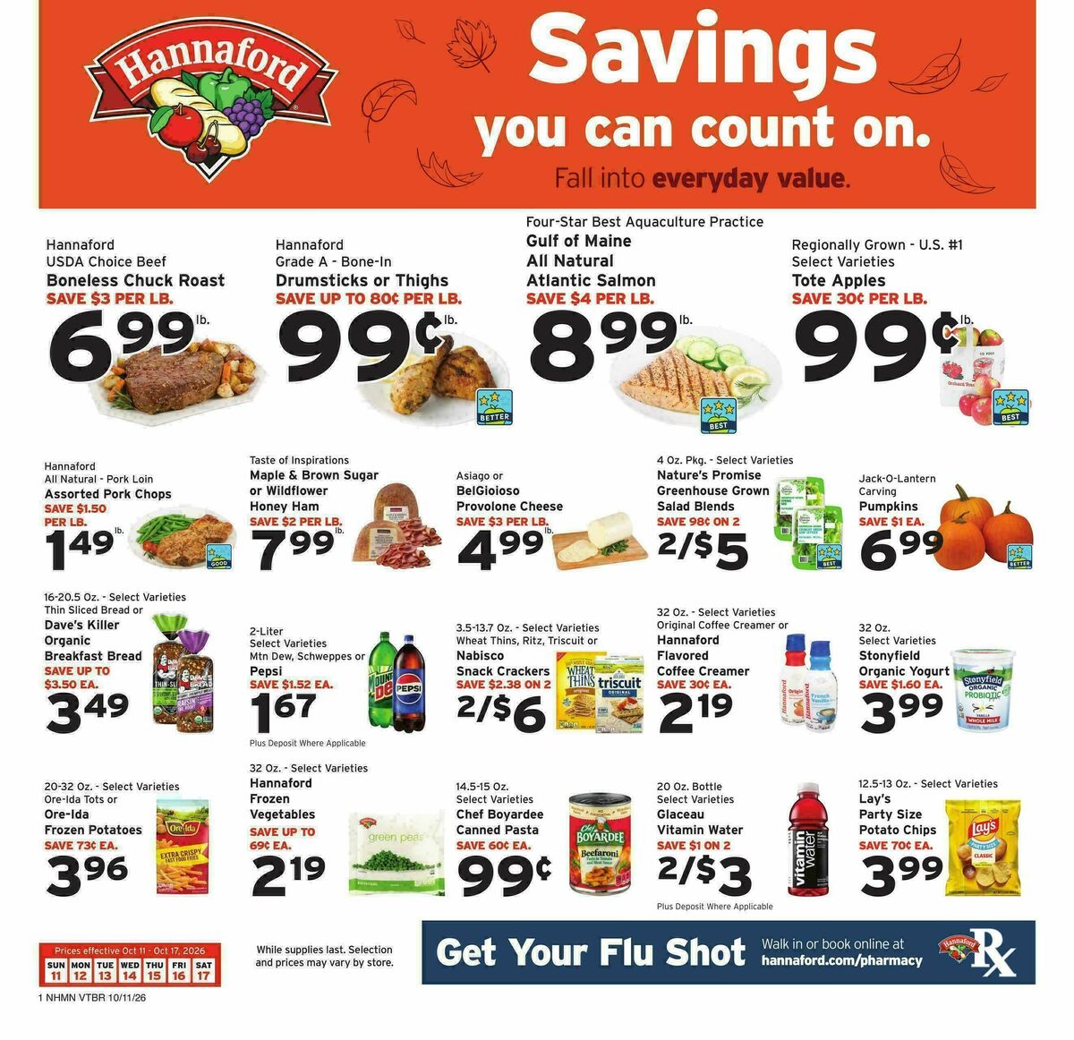 Hannaford Weekly Ad from October 11
