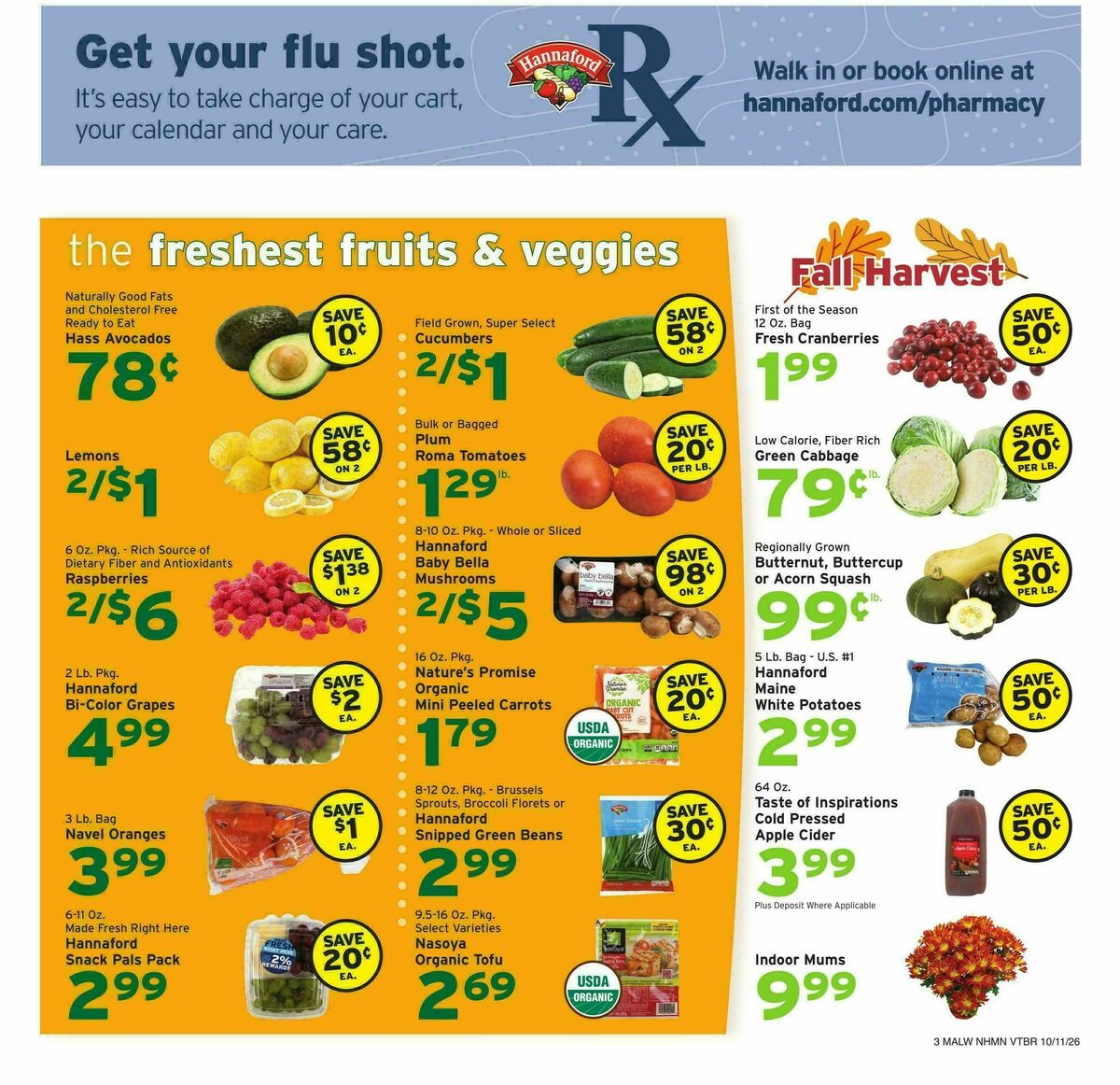 Hannaford Weekly Ad from October 11