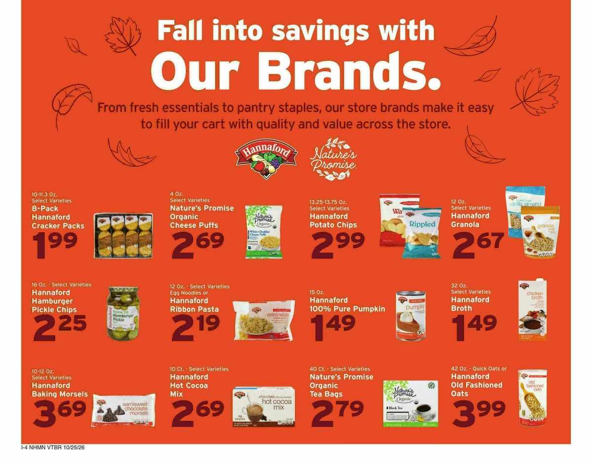 Hannaford Weekly Ad from October 25