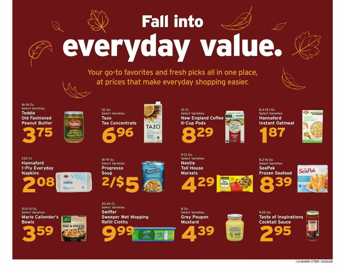 Hannaford Weekly Ad from October 25