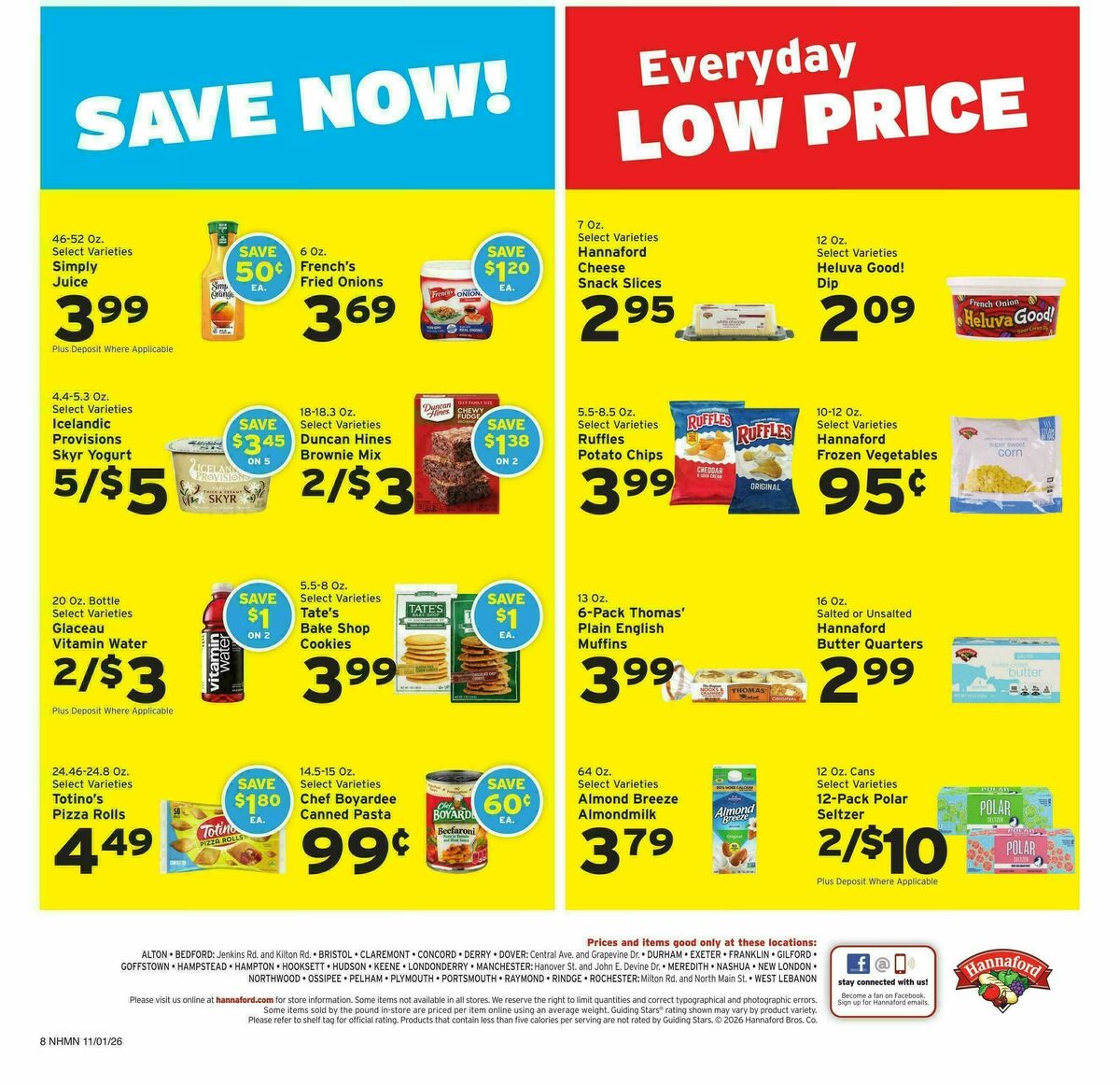 Hannaford Weekly Ad from November 1