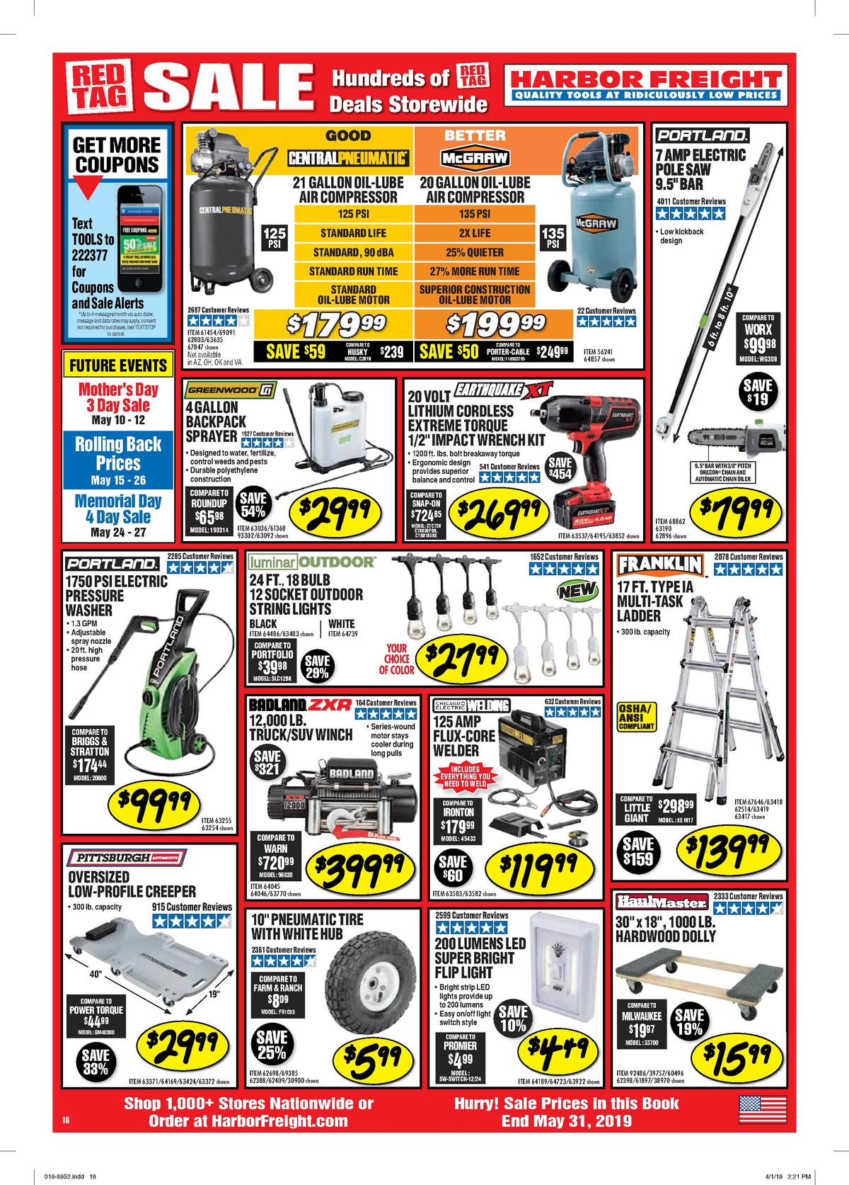 Harbor Freight Tools Weekly Ad from May 1