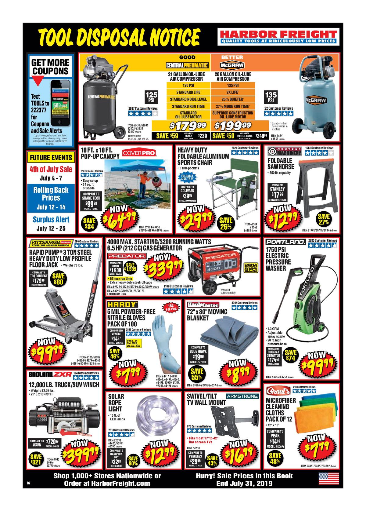 Harbor Freight Tools Weekly Ad from July 1
