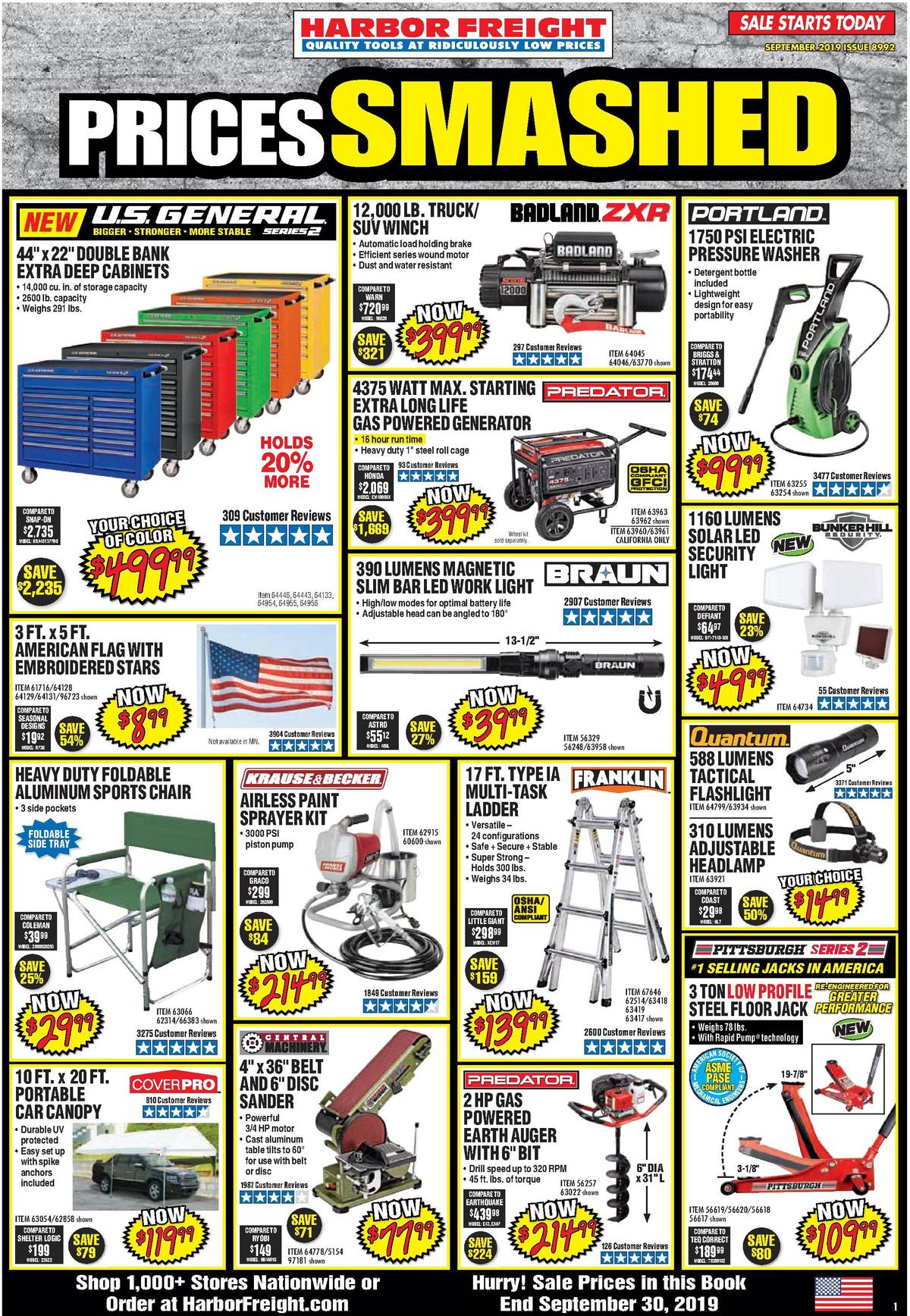 Harbor Freight Tools Weekly Ad from September 1