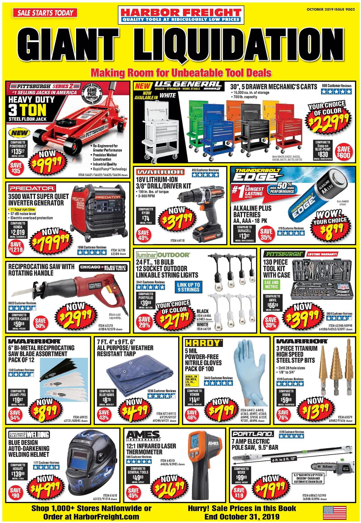 Harbor Freight Tools Weekly Ad from October 1