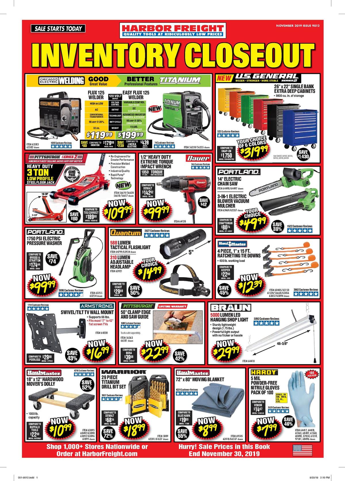 Harbor Freight Tools Weekly Ad from November 1