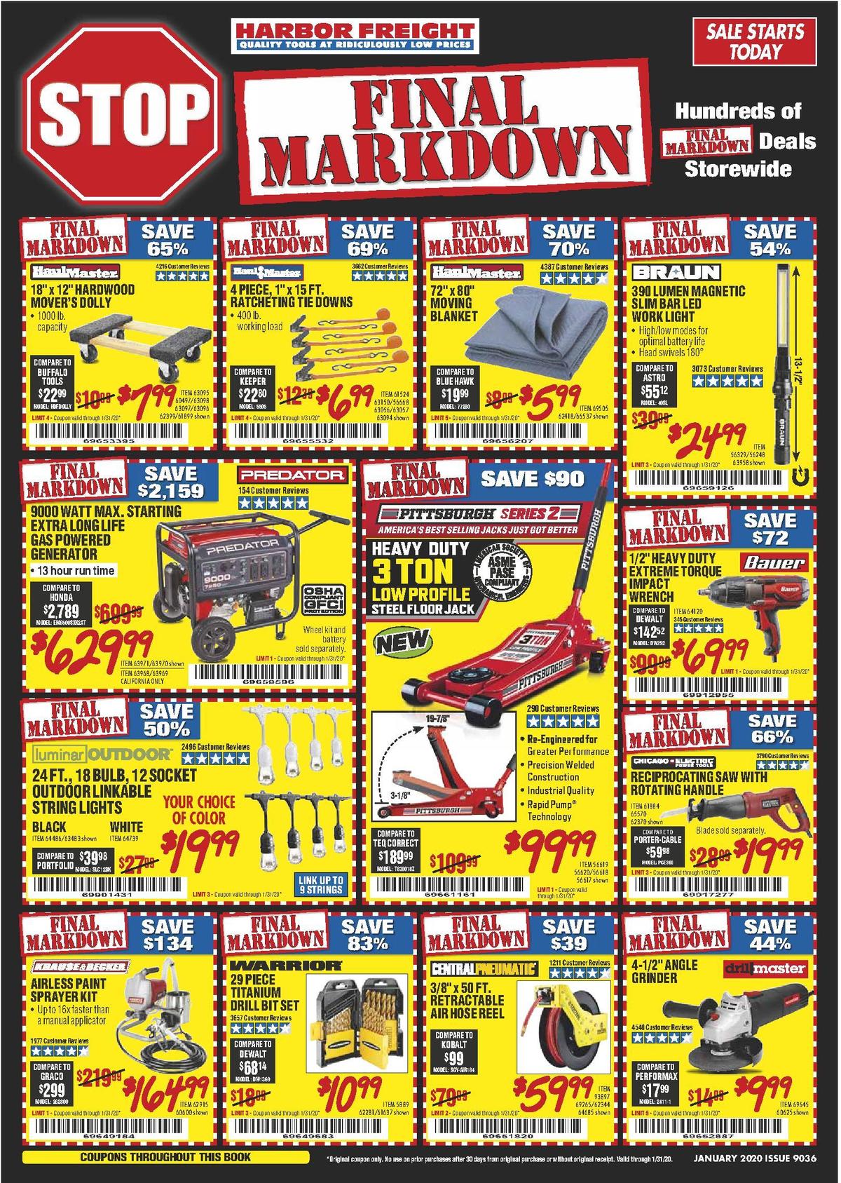 Harbor Freight Tools Weekly Ad from January 1