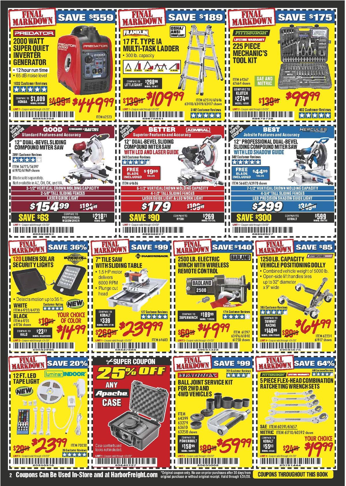 Harbor Freight Tools Weekly Ad from January 1