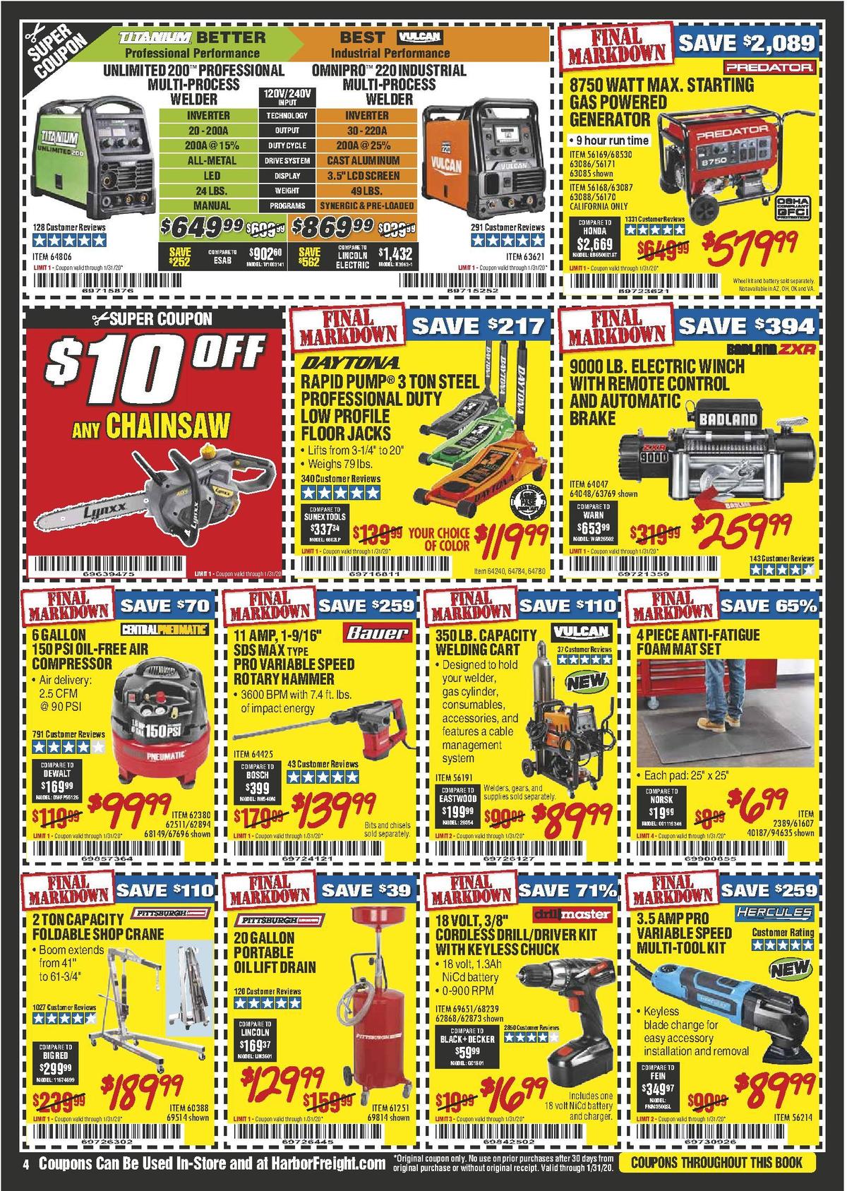 Harbor Freight Tools Weekly Ad from January 1