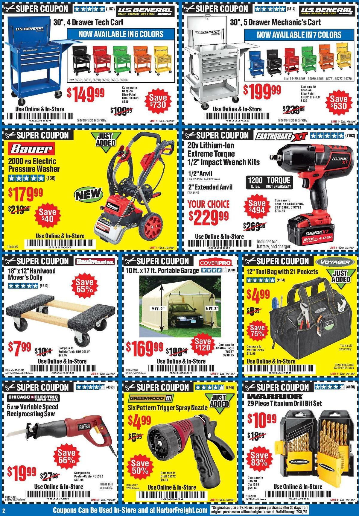Harbor Freight Tools Weekly Ad from July 16
