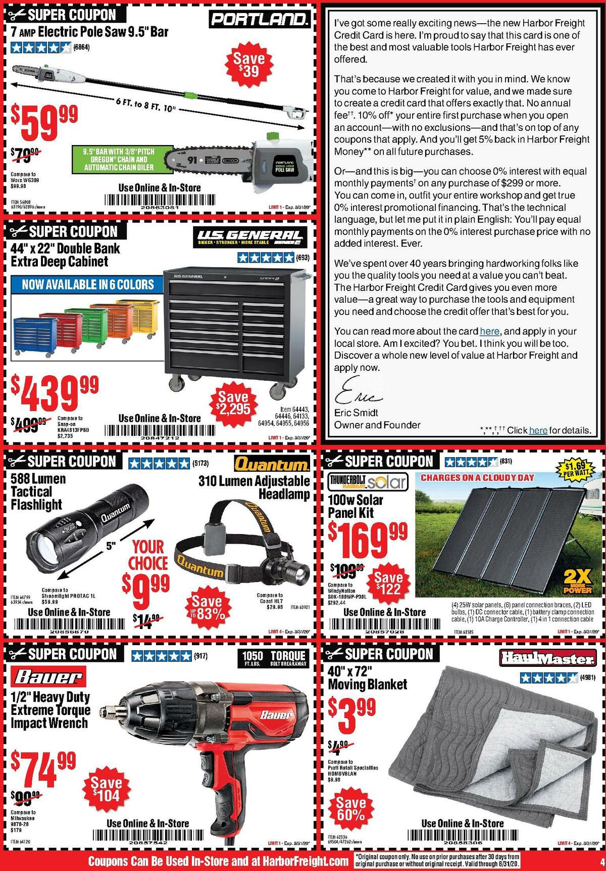 Harbor Freight Tools Weekly Ad from August 1