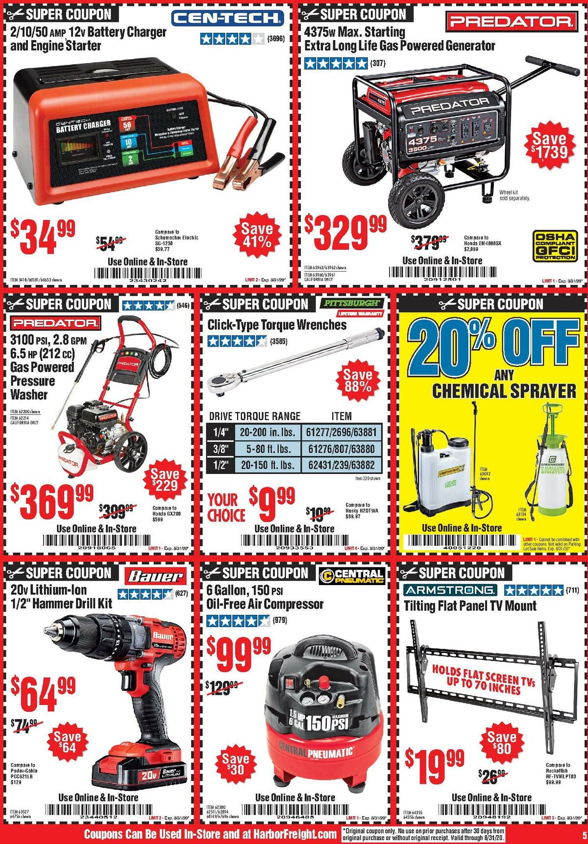 Harbor Freight Tools Weekly Ad from August 1