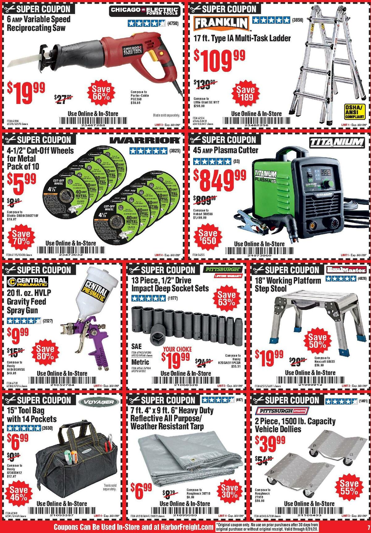 Harbor Freight Tools Weekly Ad from August 1