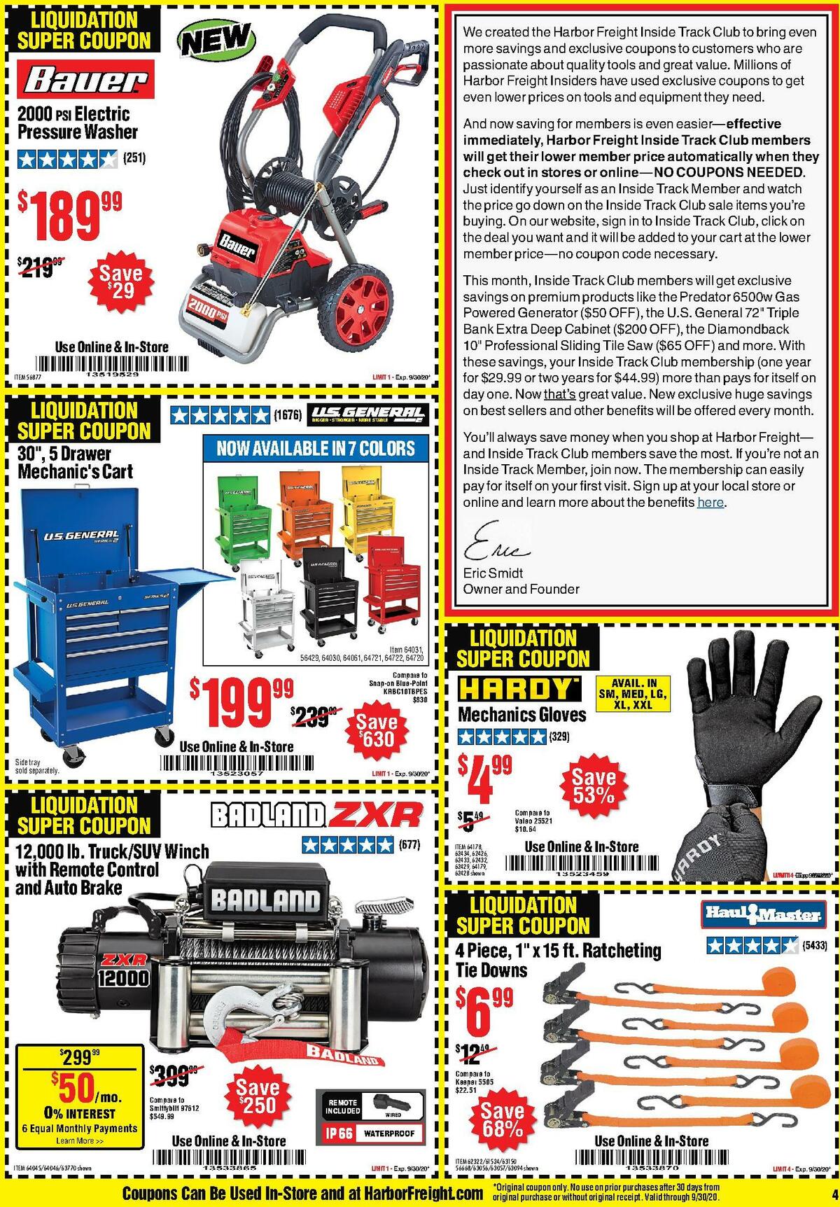 Harbor Freight Tools Weekly Ad from September 1