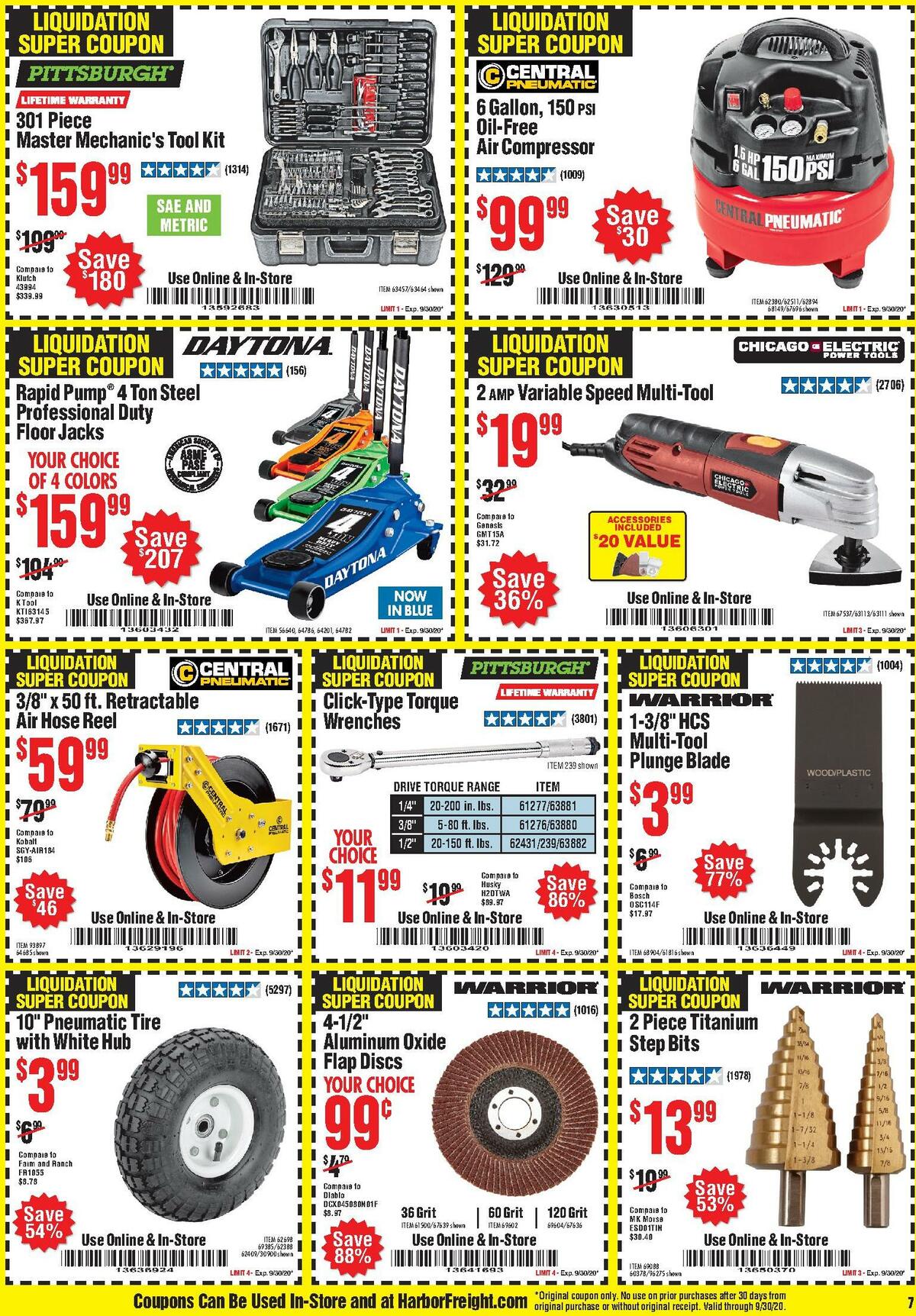 Harbor Freight Tools Weekly Ad from September 1