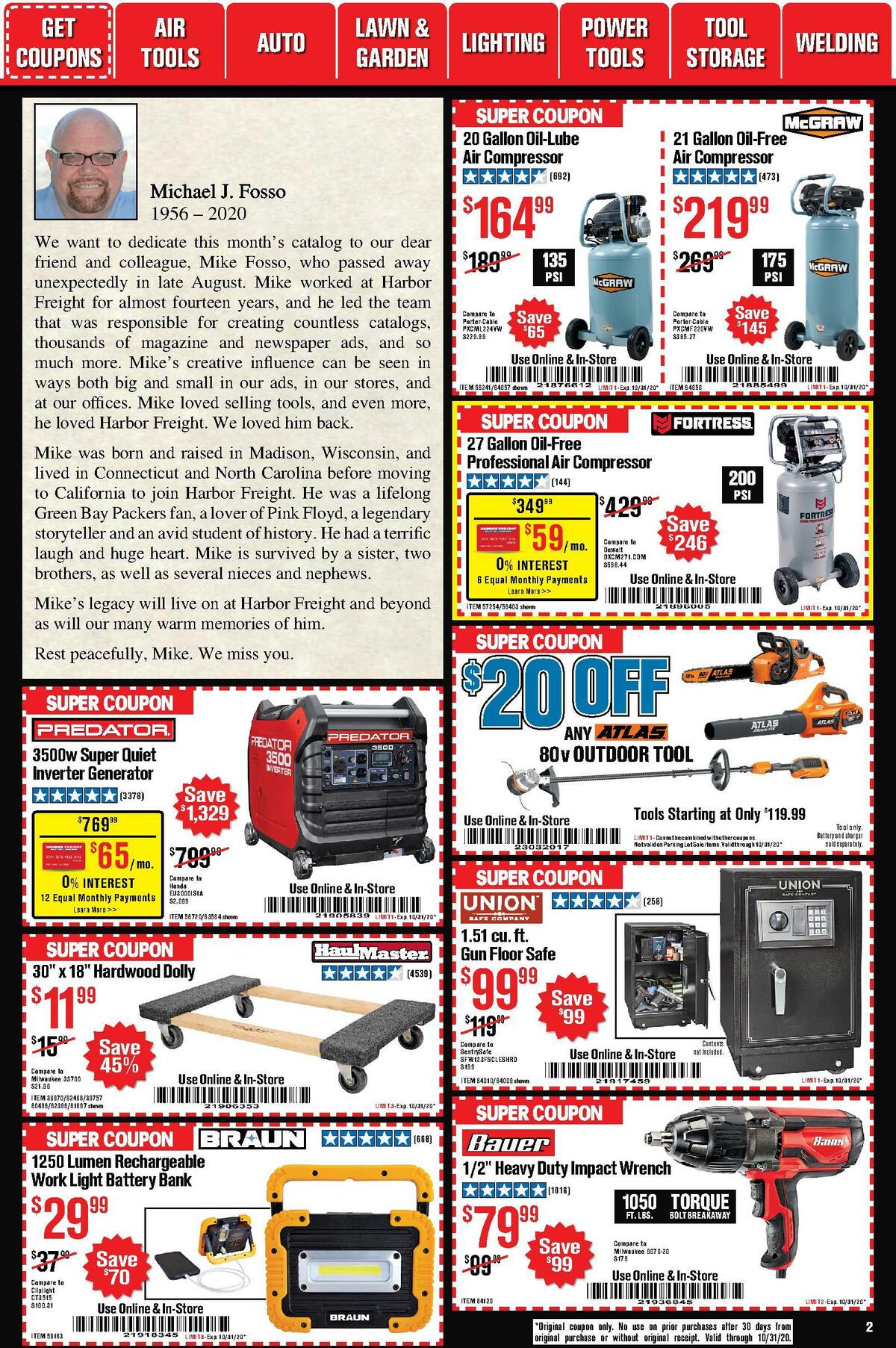 Harbor Freight Tools Weekly Ad from October 1