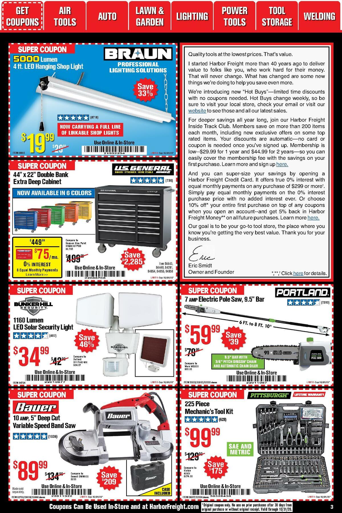 Harbor Freight Tools Weekly Ad from October 1