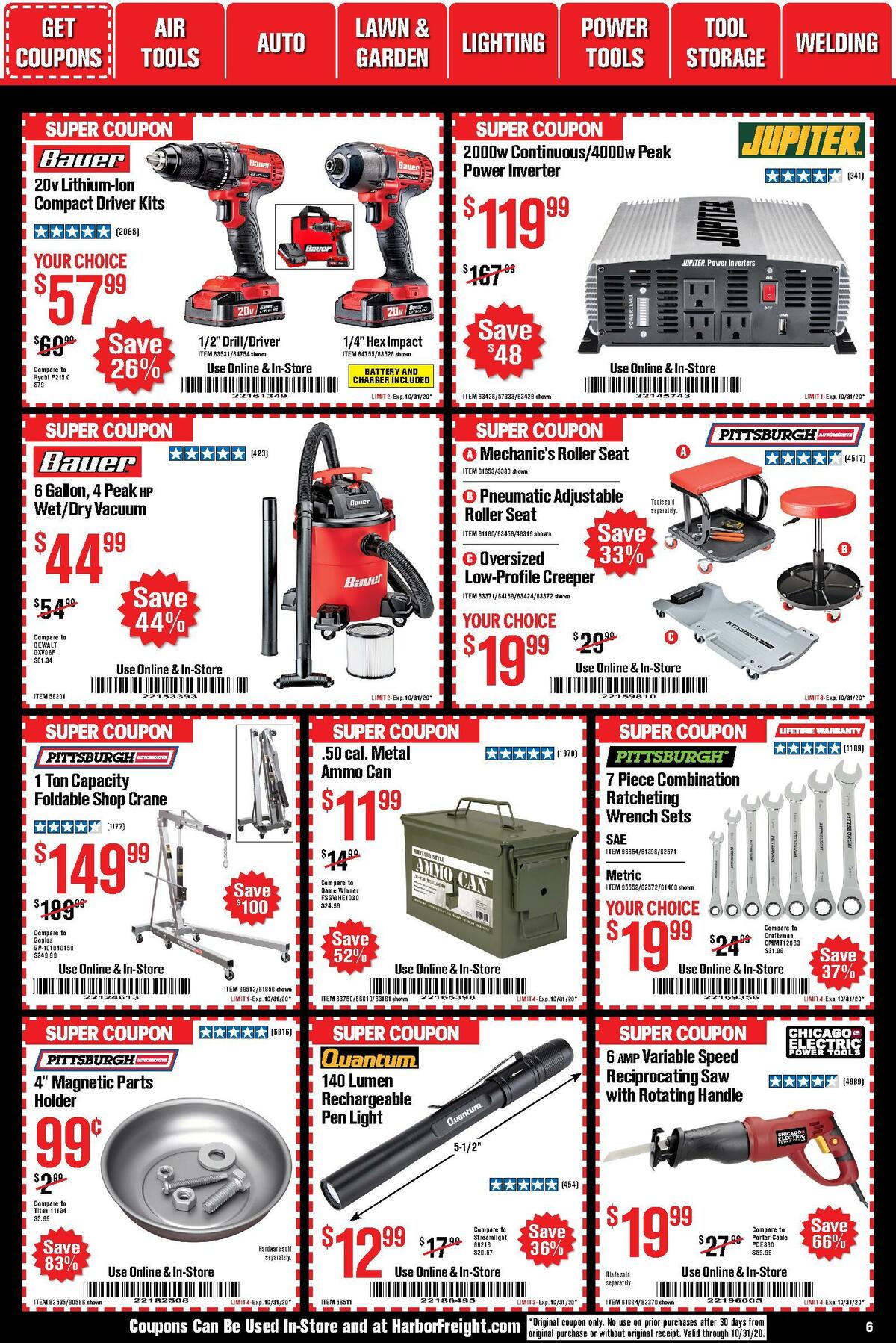 Harbor Freight Tools Weekly Ad from October 1