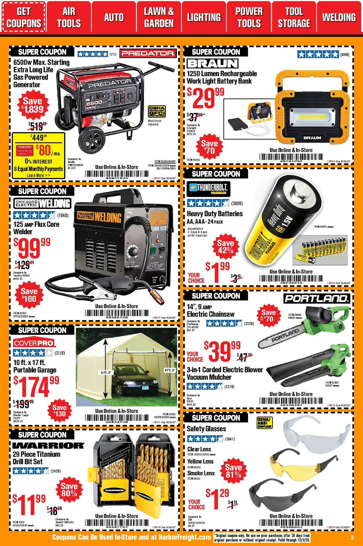 Harbor Freight Tools Weekly Ad from November 1