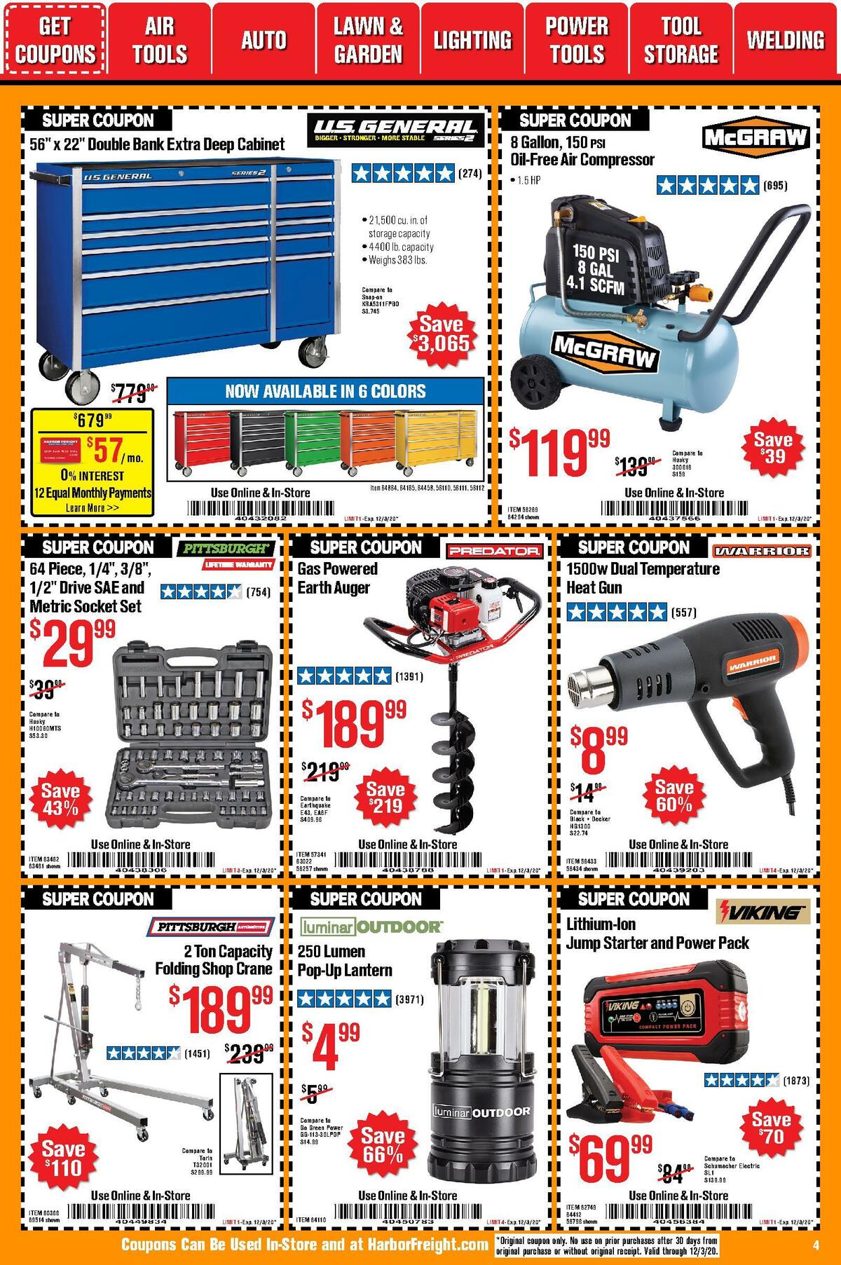 Harbor Freight Tools Weekly Ad from November 1