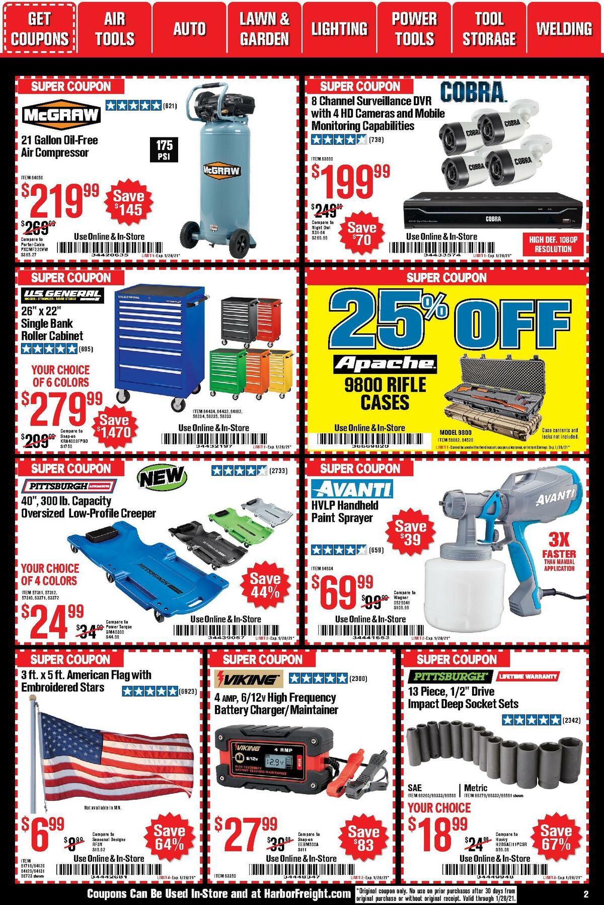 Harbor Freight Tools Weekly Ad from January 1