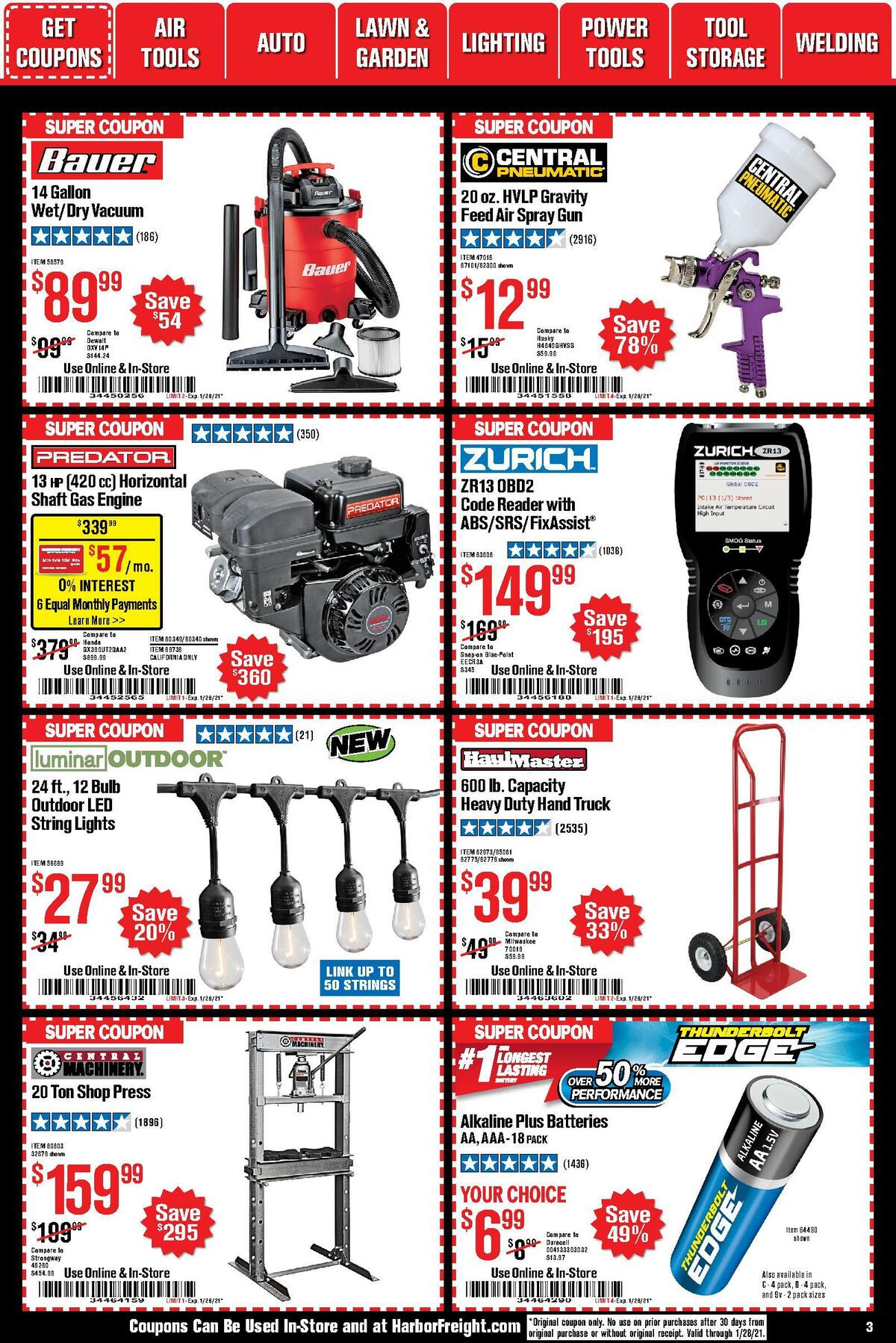 Harbor Freight Tools Weekly Ad from January 1