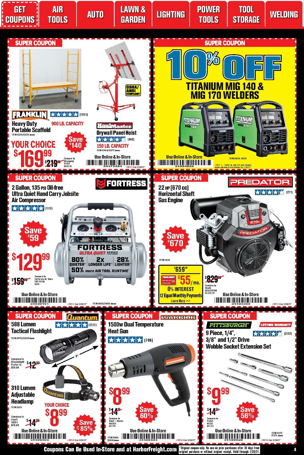 Harbor Freight Tools Weekly Ad from January 1