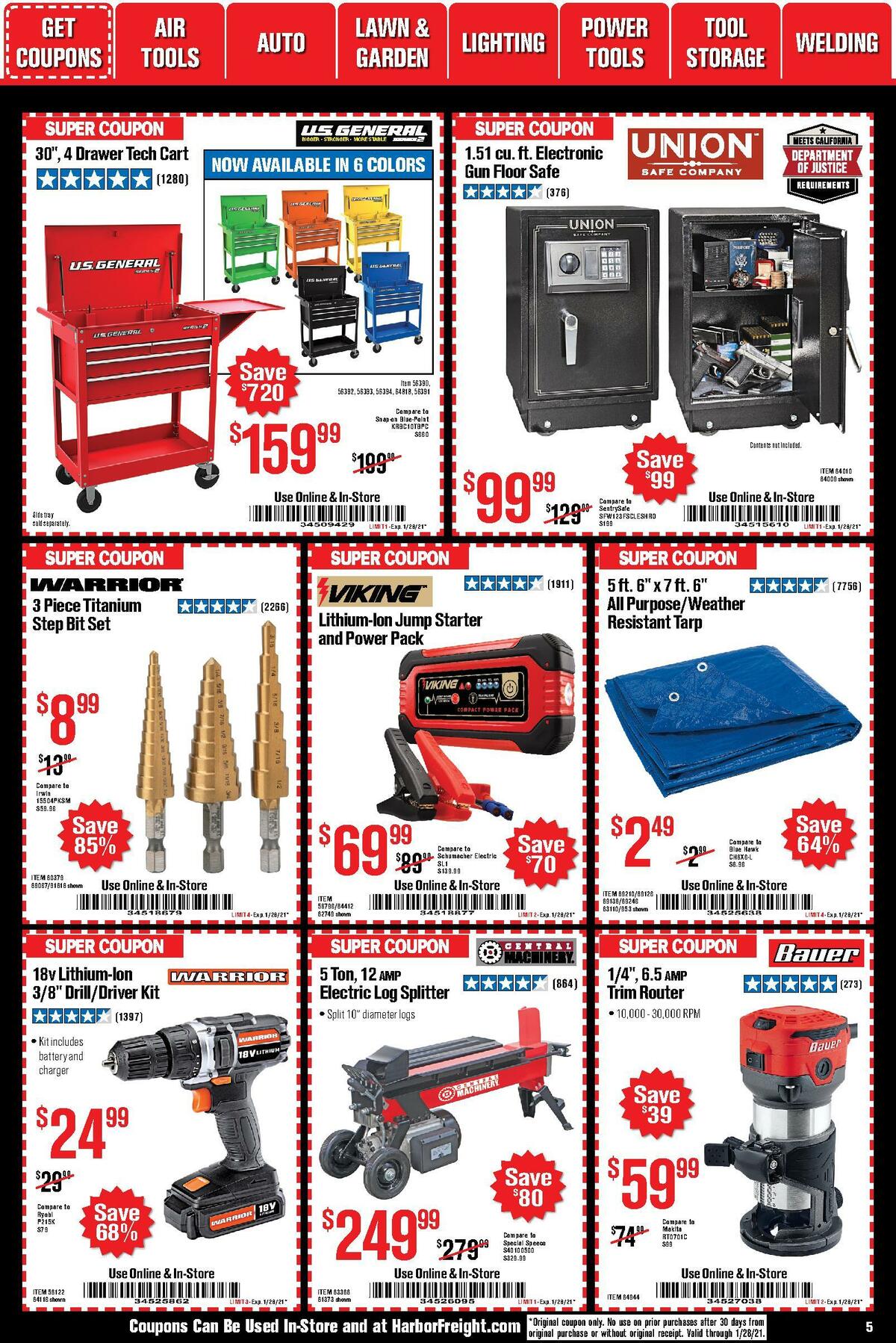Harbor Freight Tools Weekly Ad from January 1