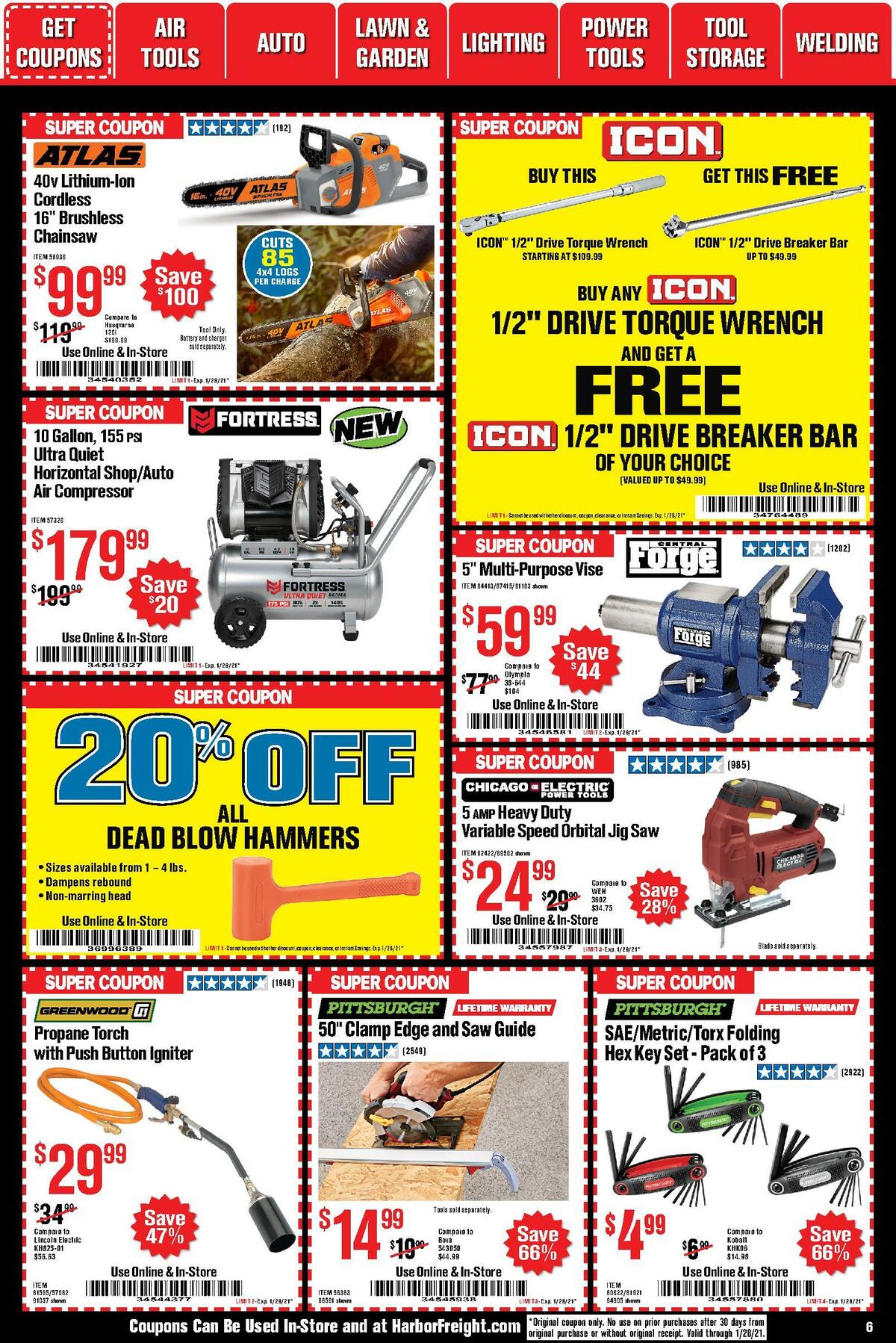 Harbor Freight Tools Weekly Ad from January 1