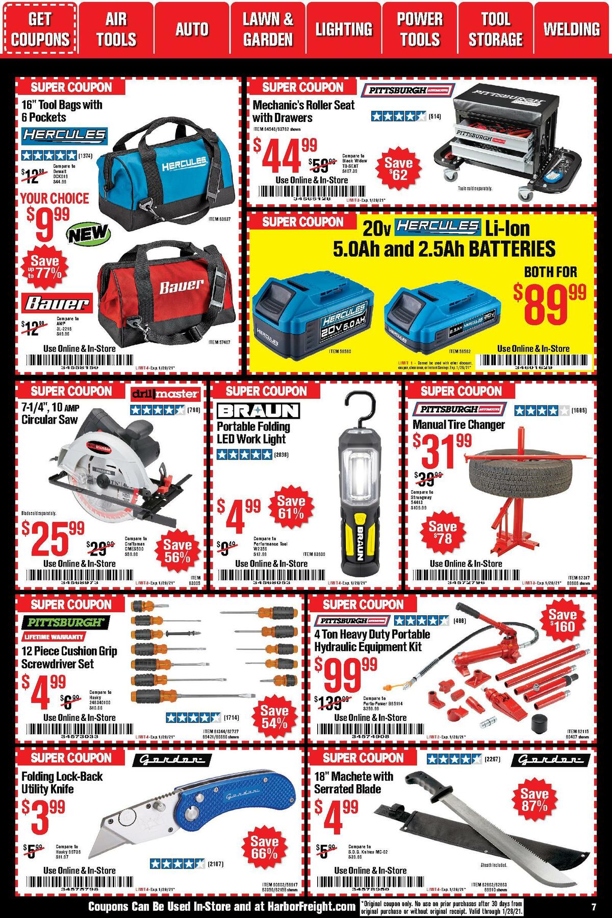 Harbor Freight Tools Weekly Ad from January 1