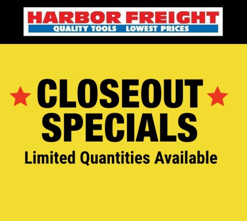 Harbor Freight Tools Closeout Specials Weekly Ad from March 8