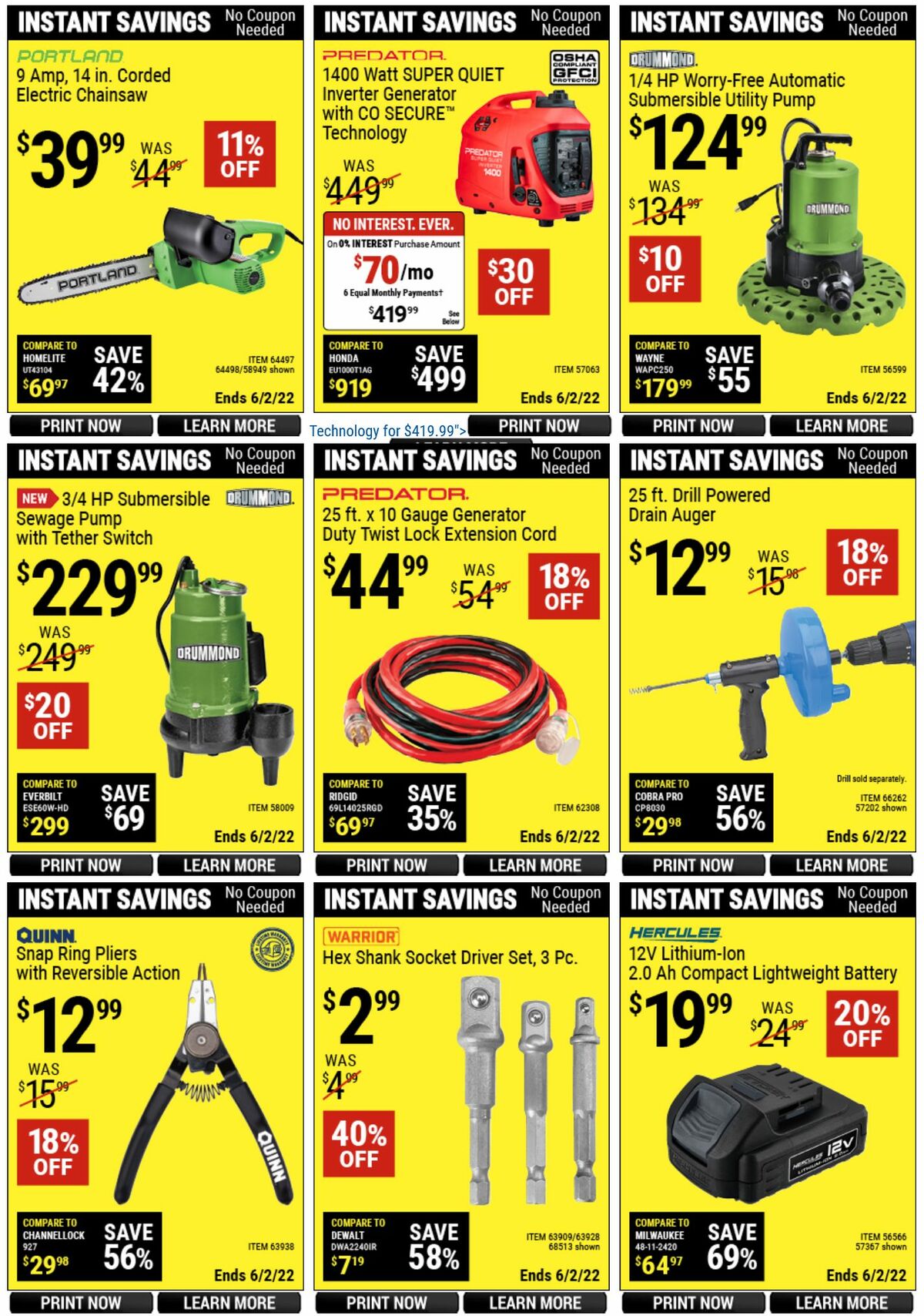 Harbor Freight Tools Weekly Ad from April 25