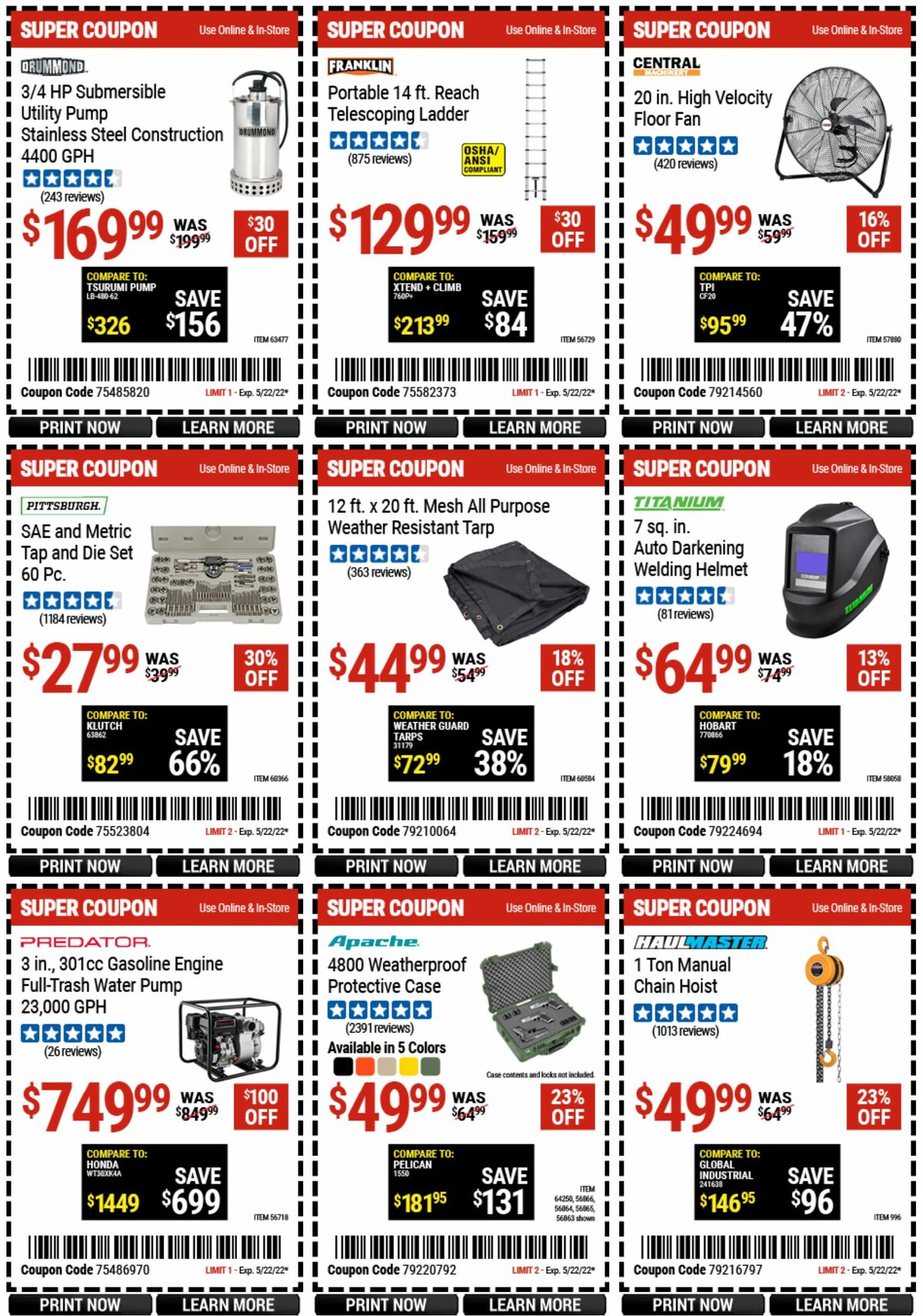 Harbor Freight Tools Weekly Ad from May 9
