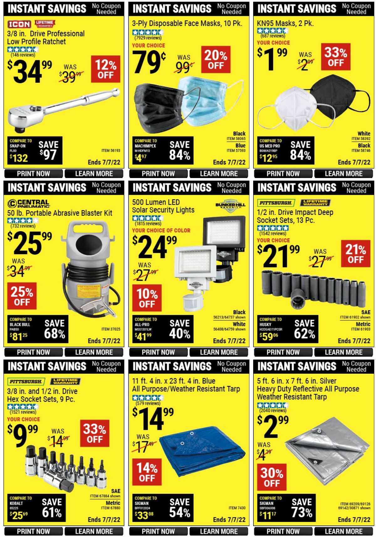 Harbor Freight Tools Instant Savings Weekly Ad from June 20