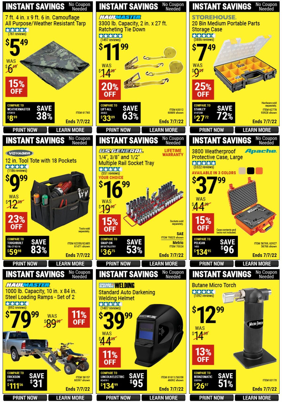Harbor Freight Tools Instant Savings Weekly Ad from June 20