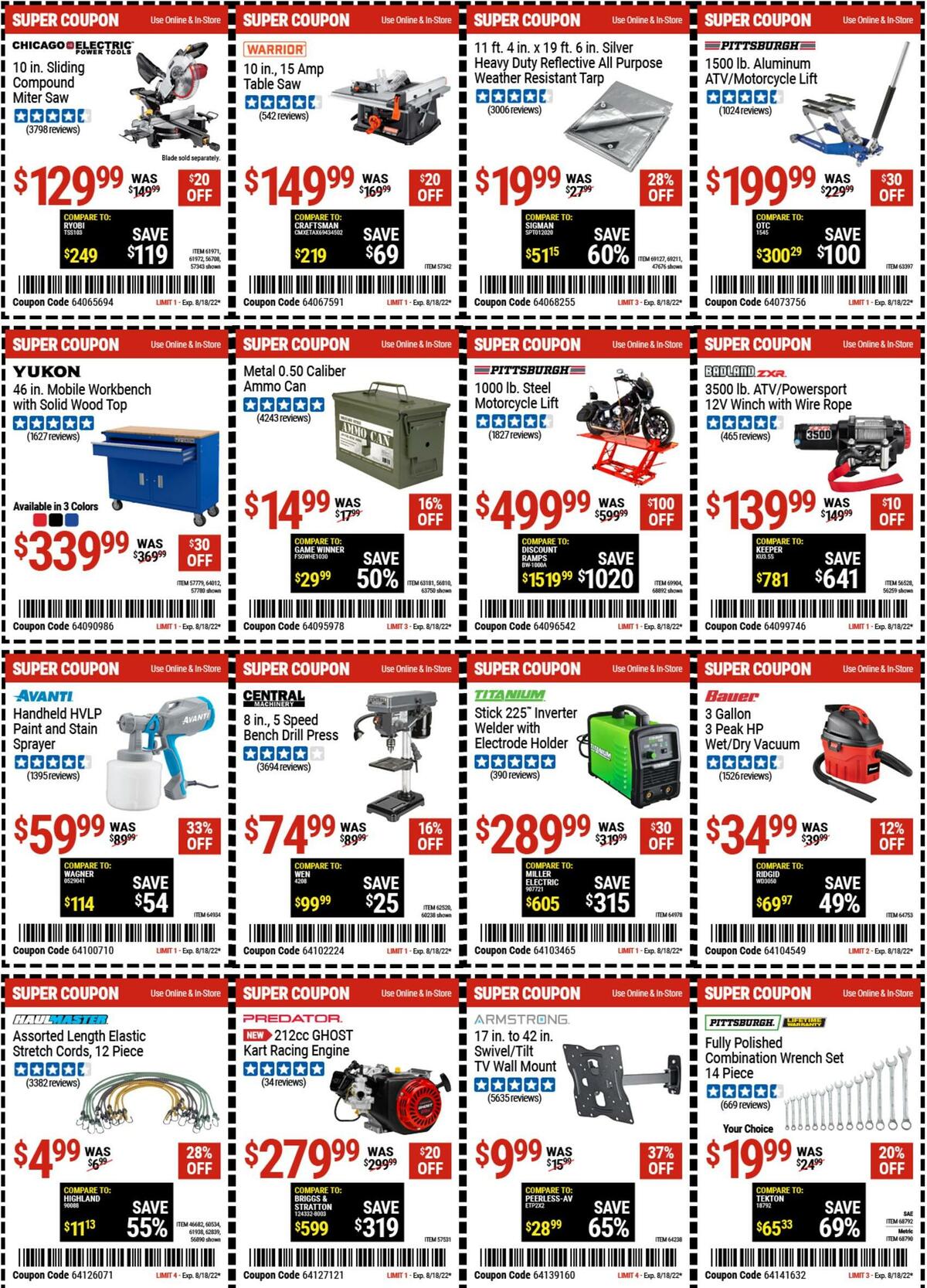 Harbor Freight Tools Weekly Ad from August 4