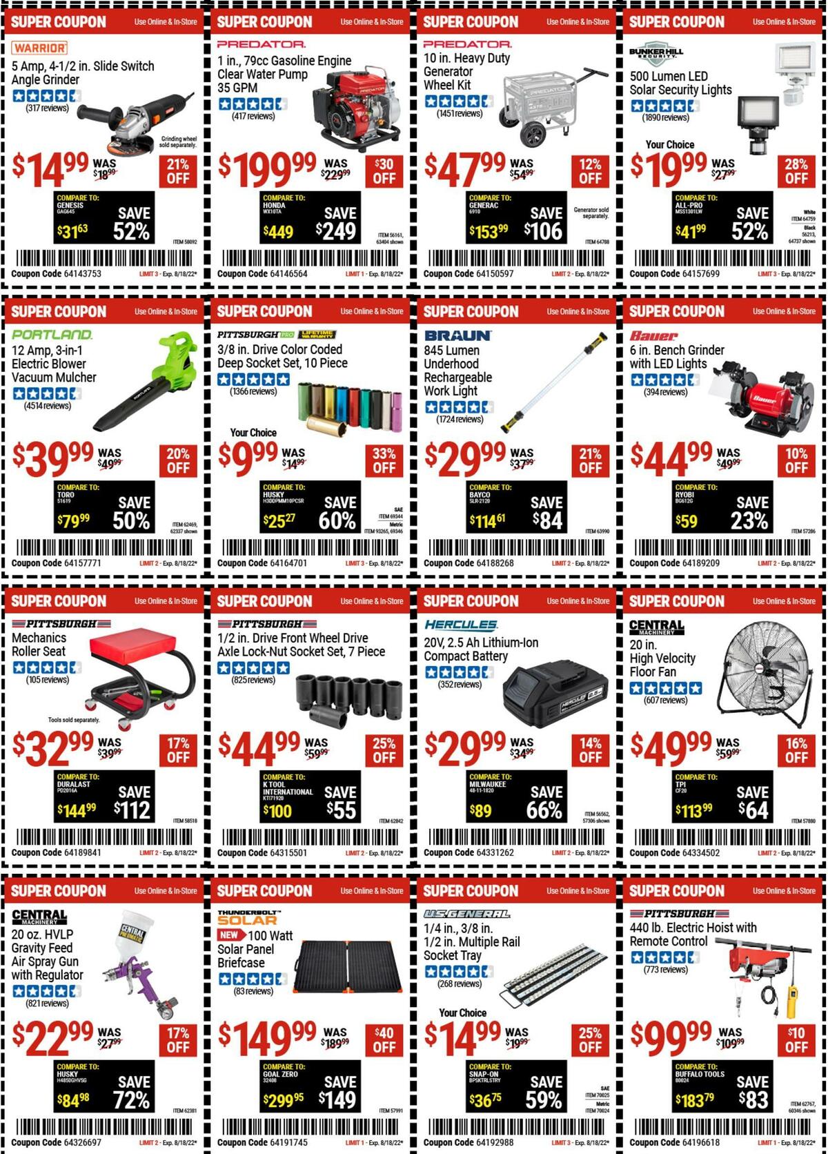 Harbor Freight Tools Weekly Ad from August 4