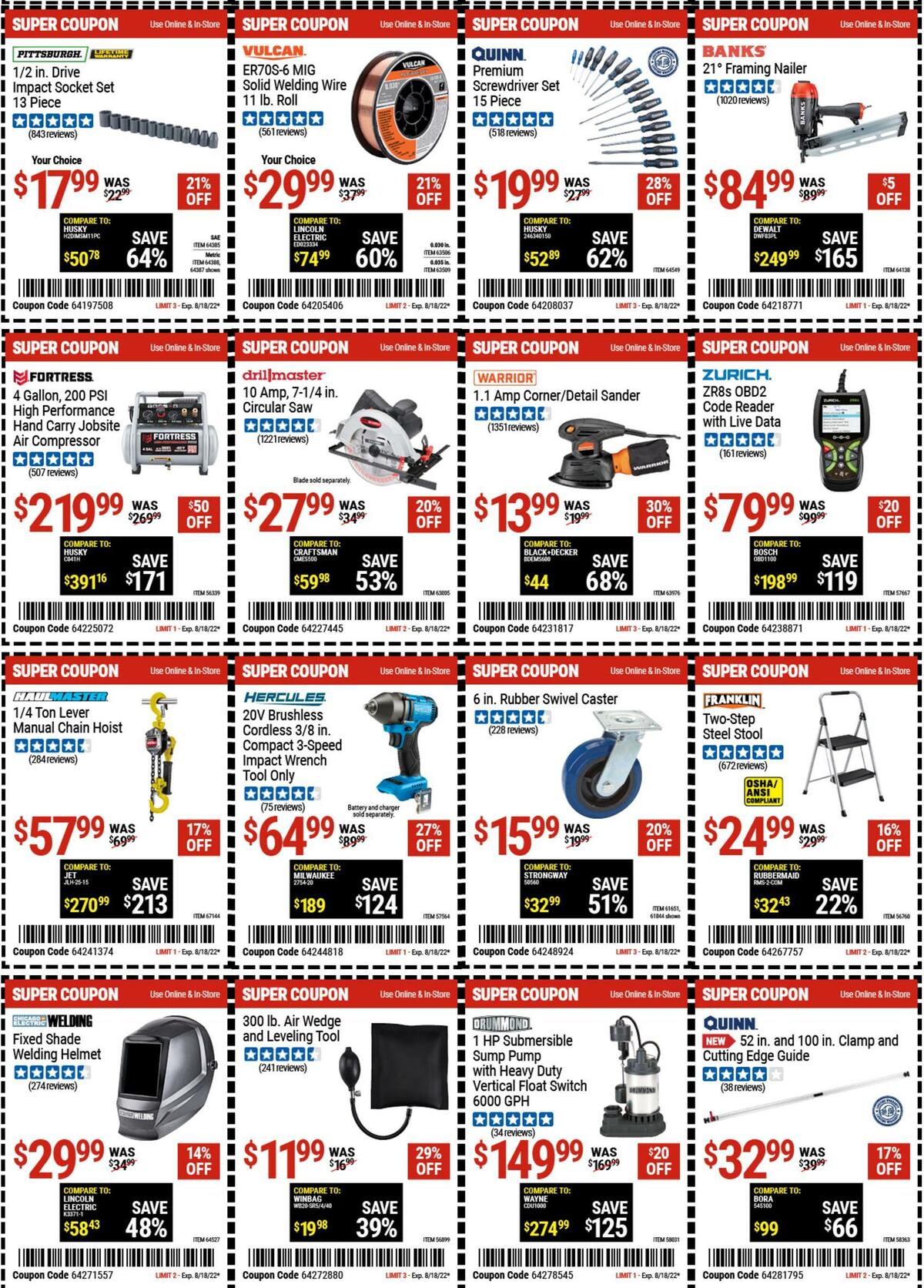 Harbor Freight Tools Weekly Ad from August 4