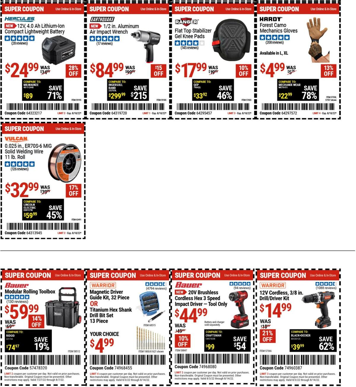 Harbor Freight Tools Weekly Ad from August 4